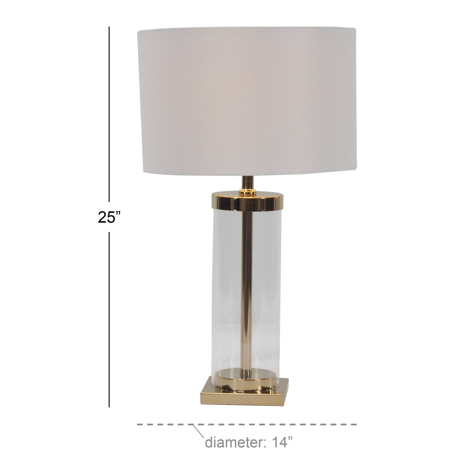 CosmoLiving by Cosmopolitan 25" Gold Metal Transitional Table Lamp