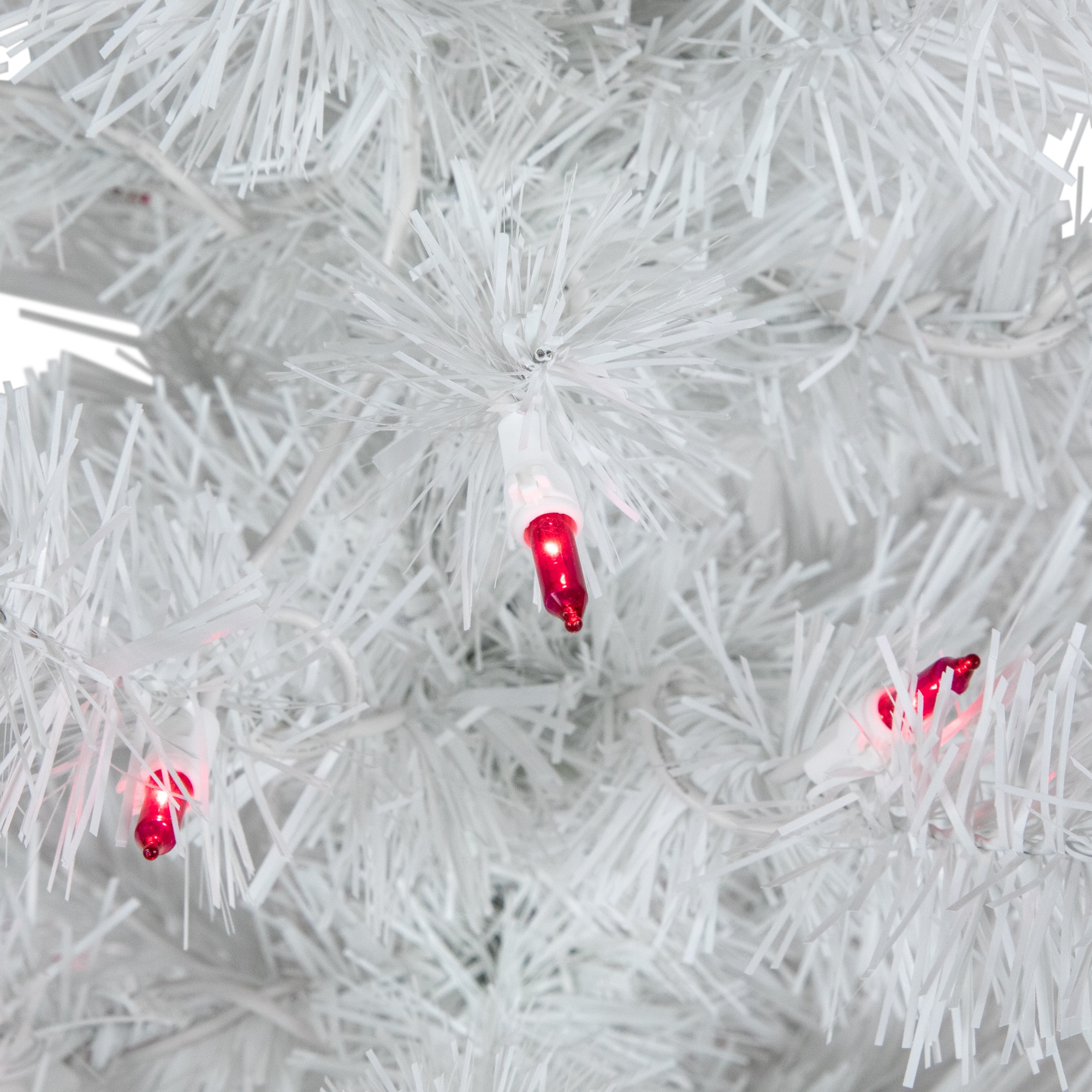 3ft. Pre-Lit White Iridescent Pine Artificial Christmas Tree, Pink Lights