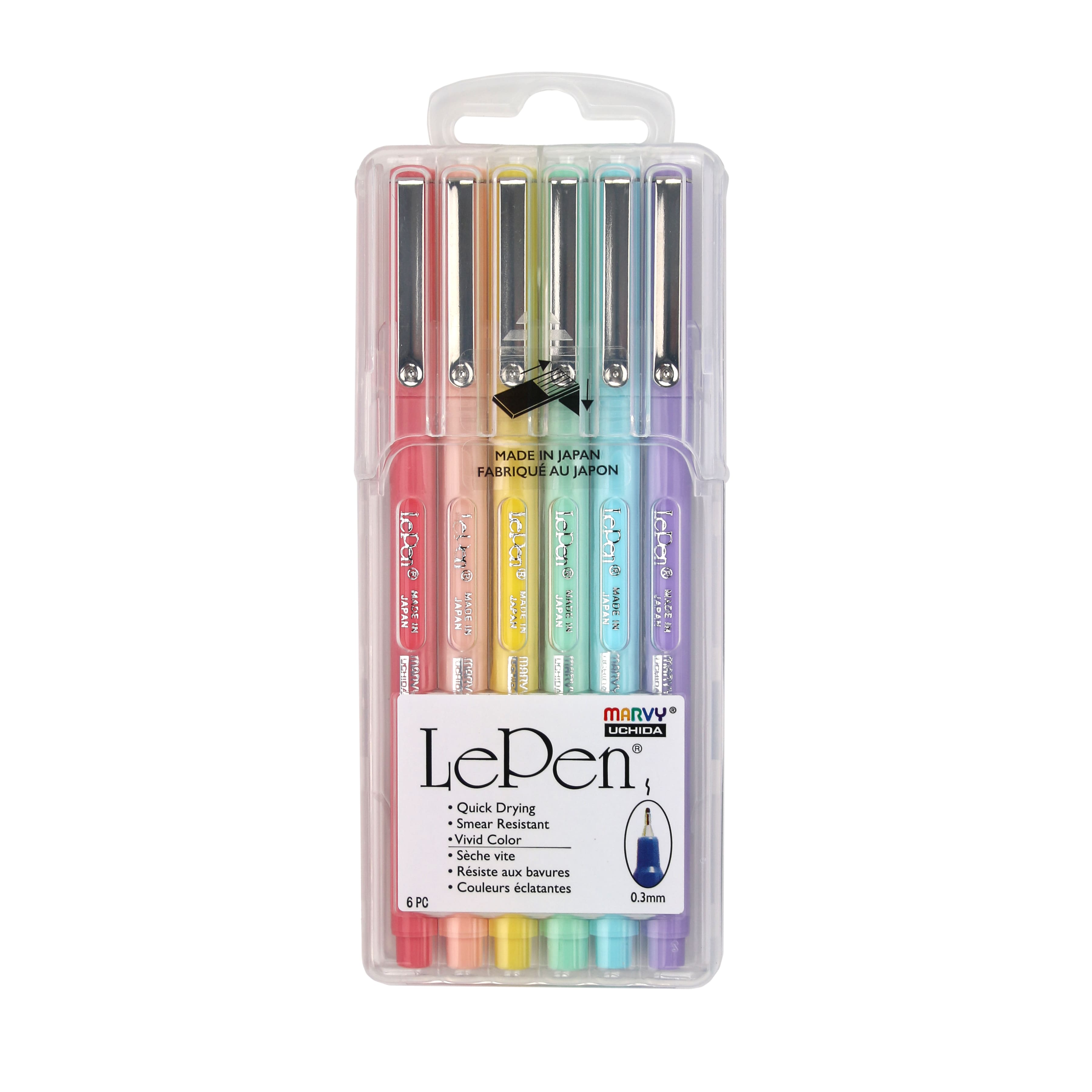 Marvy® Uchida LePen® Extra Fine 6 Colour Pastel Pen Set