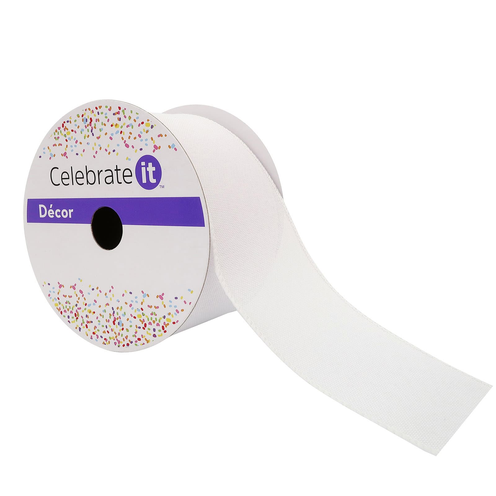 2.5 White Faux Linen Wired Ribbon by Celebrate It™