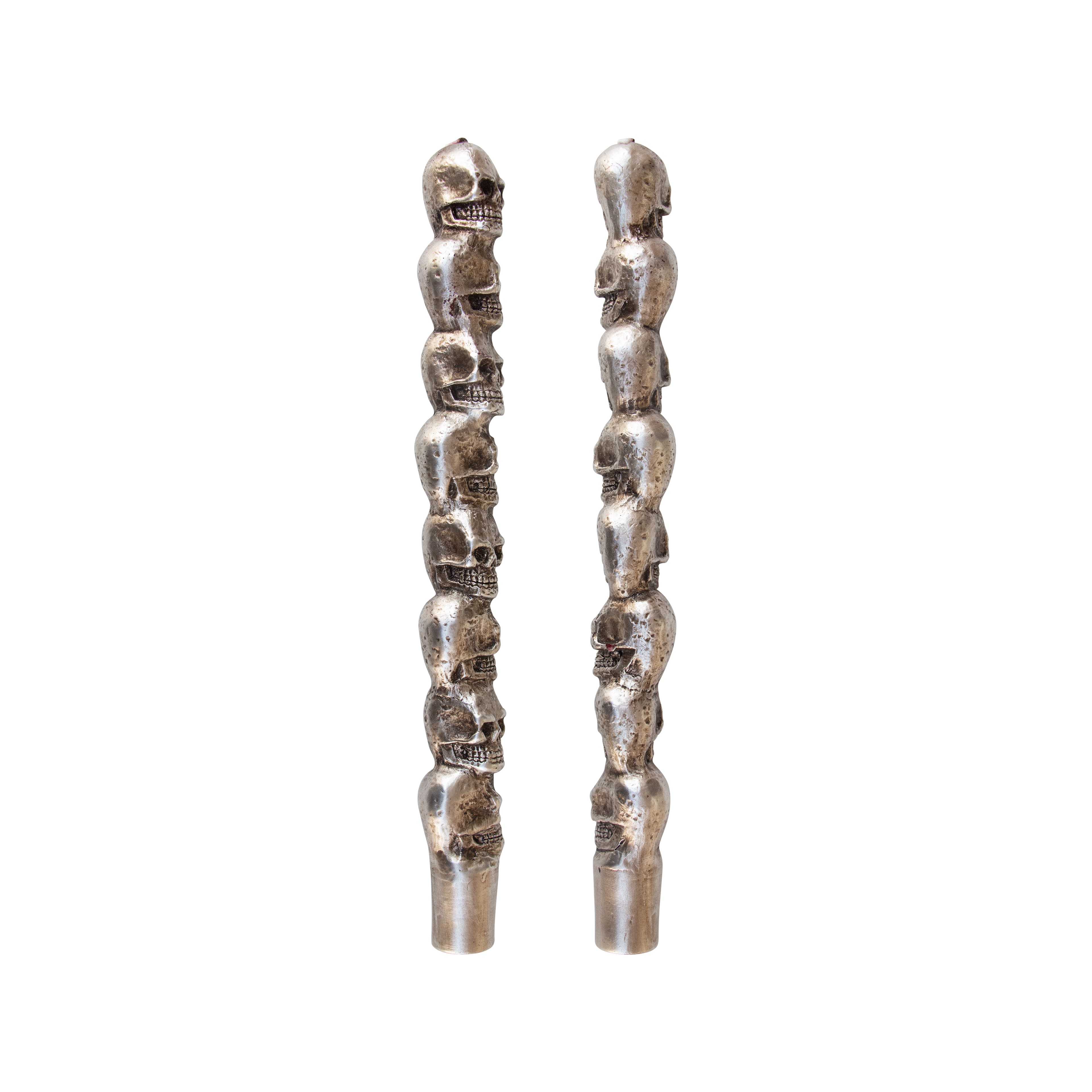 10&#x22; Gold Skull Bleeding Unscented Taper Candles, 2ct. by Ashland&#xAE;