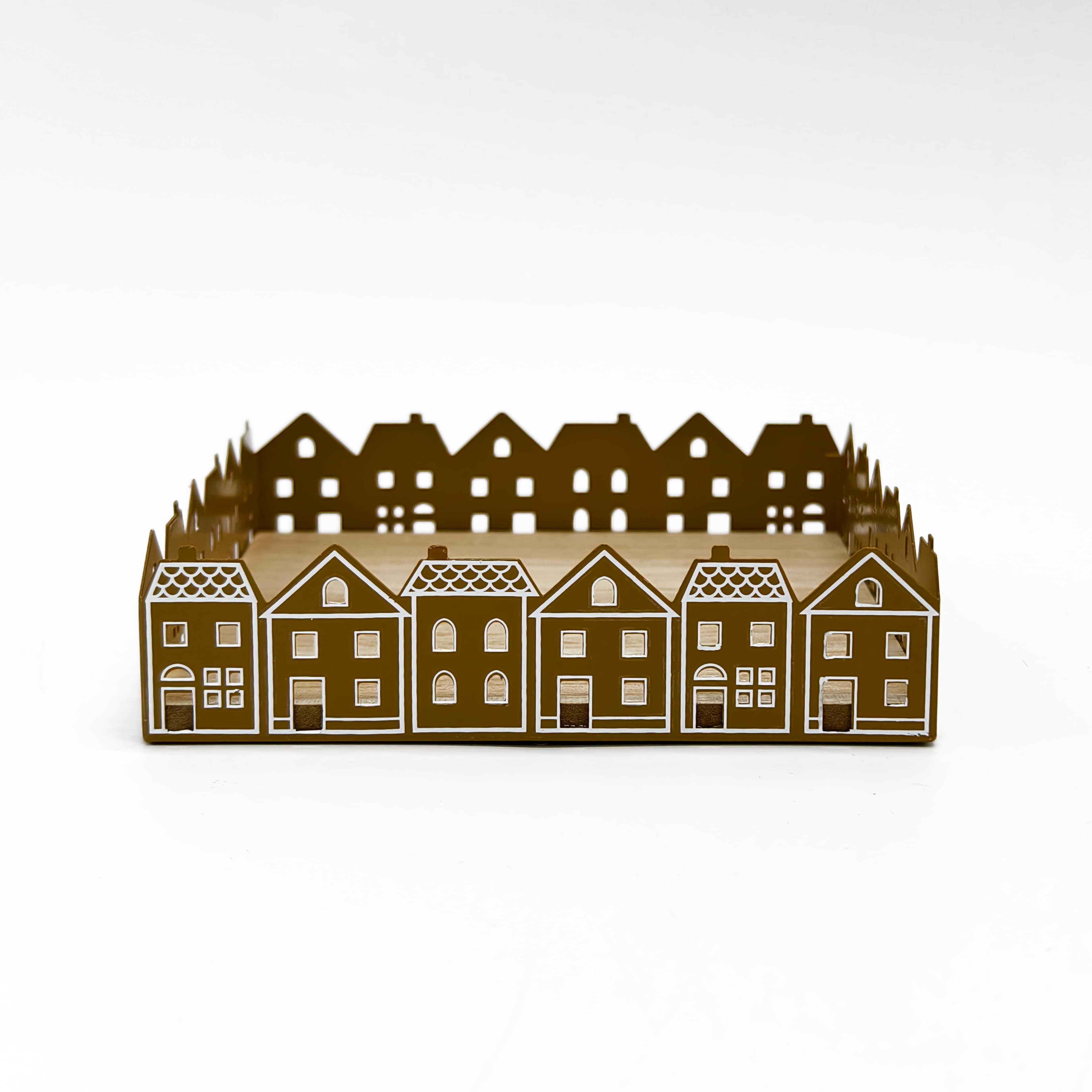 6" Brown Decorative Gingerbread House Tray by Ashland®