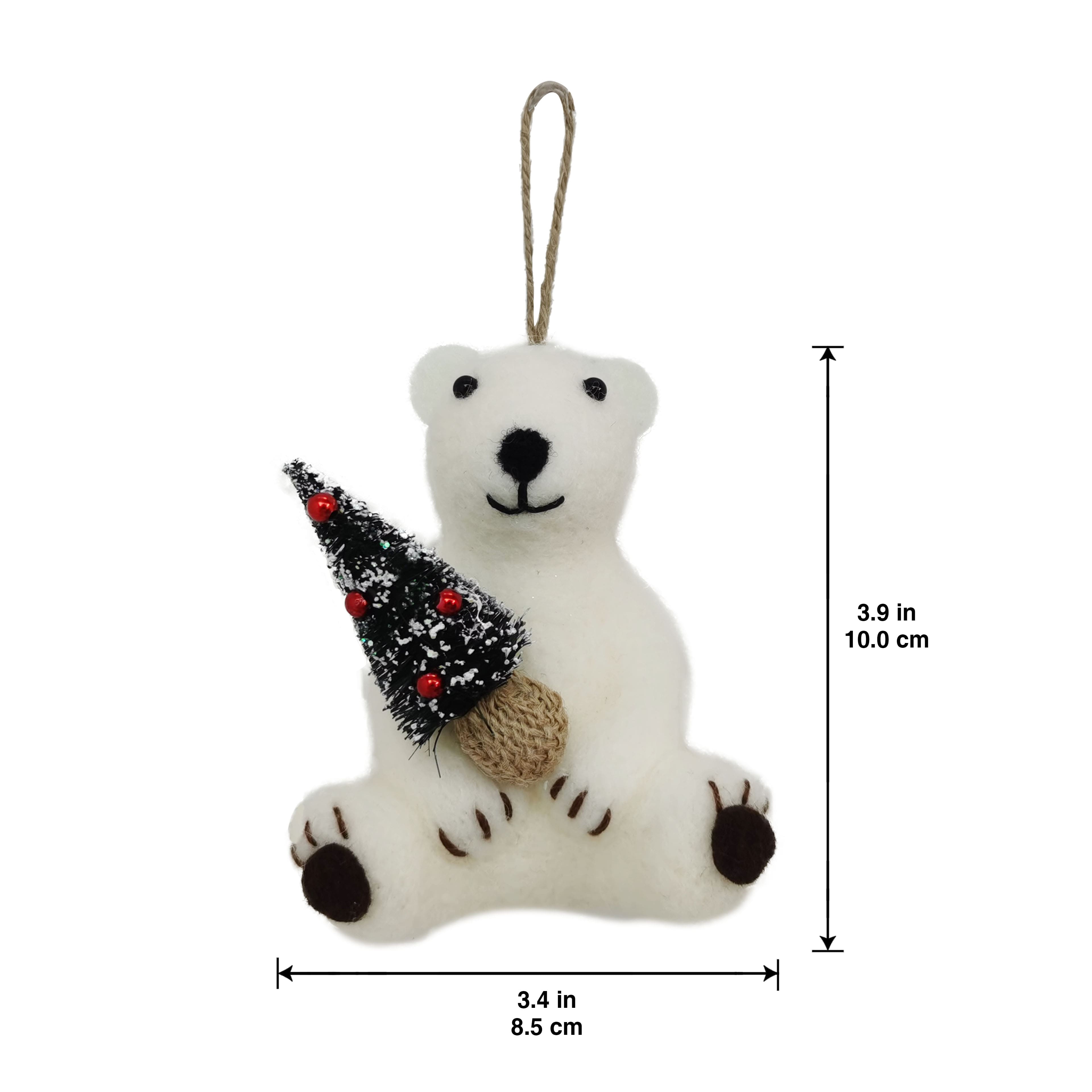 5&#x22; Felt Polar Bear Ornament by Ashland&#xAE;