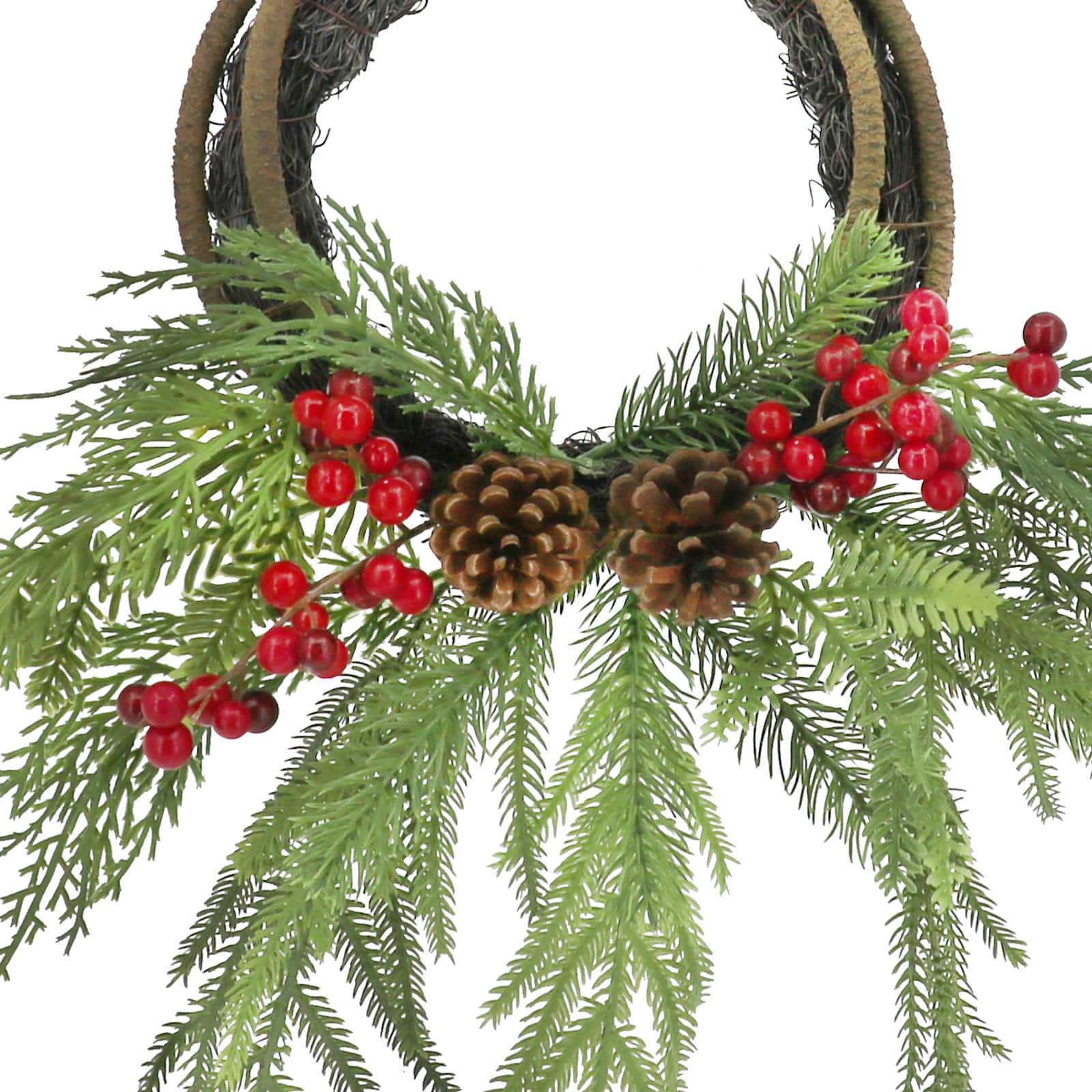 20&#x22; Pine, Cedar Leaf &#x26; red Berry Wreath by Ashland&#xAE;