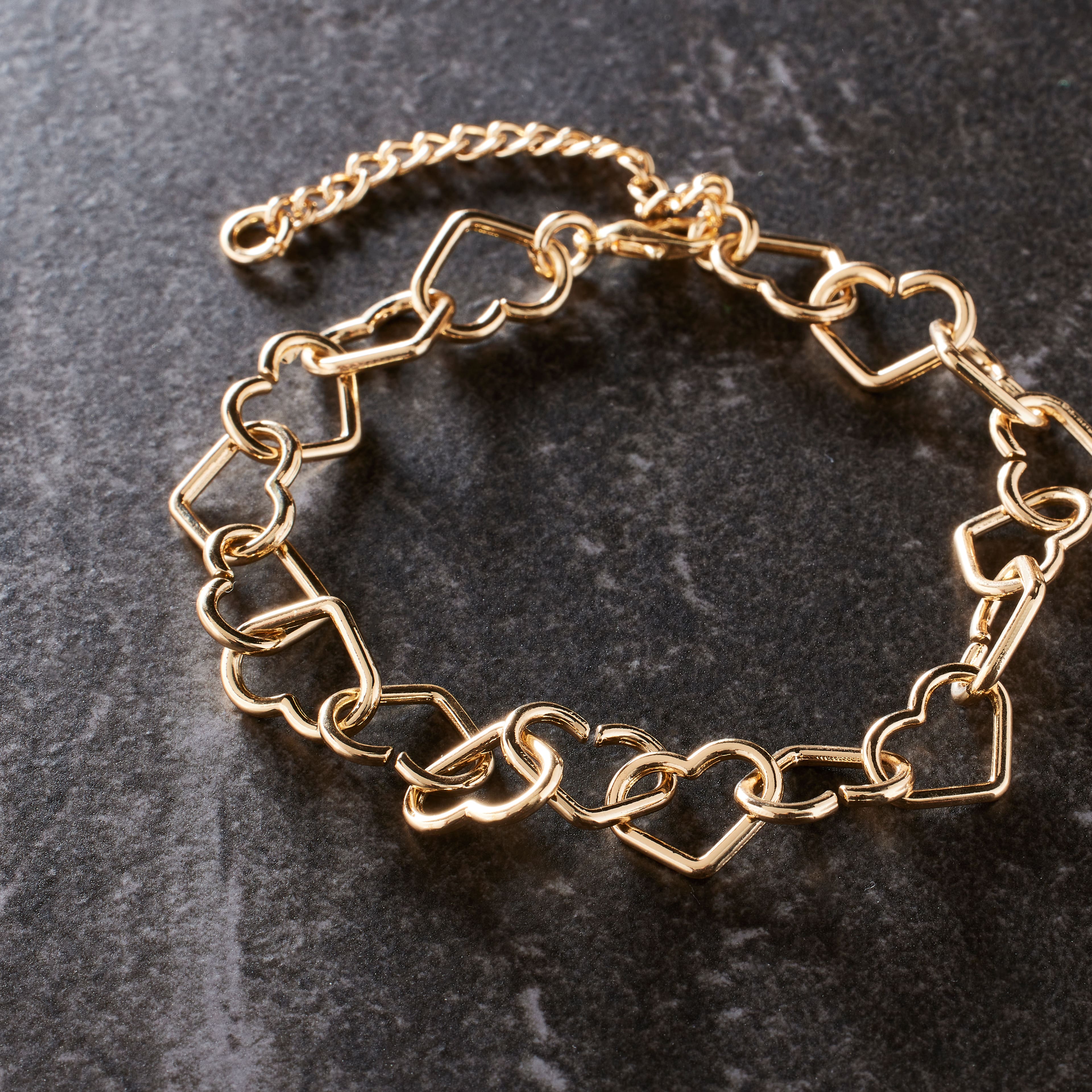 7.5" Gold Heart Charm Bracelet by Bead Landing™