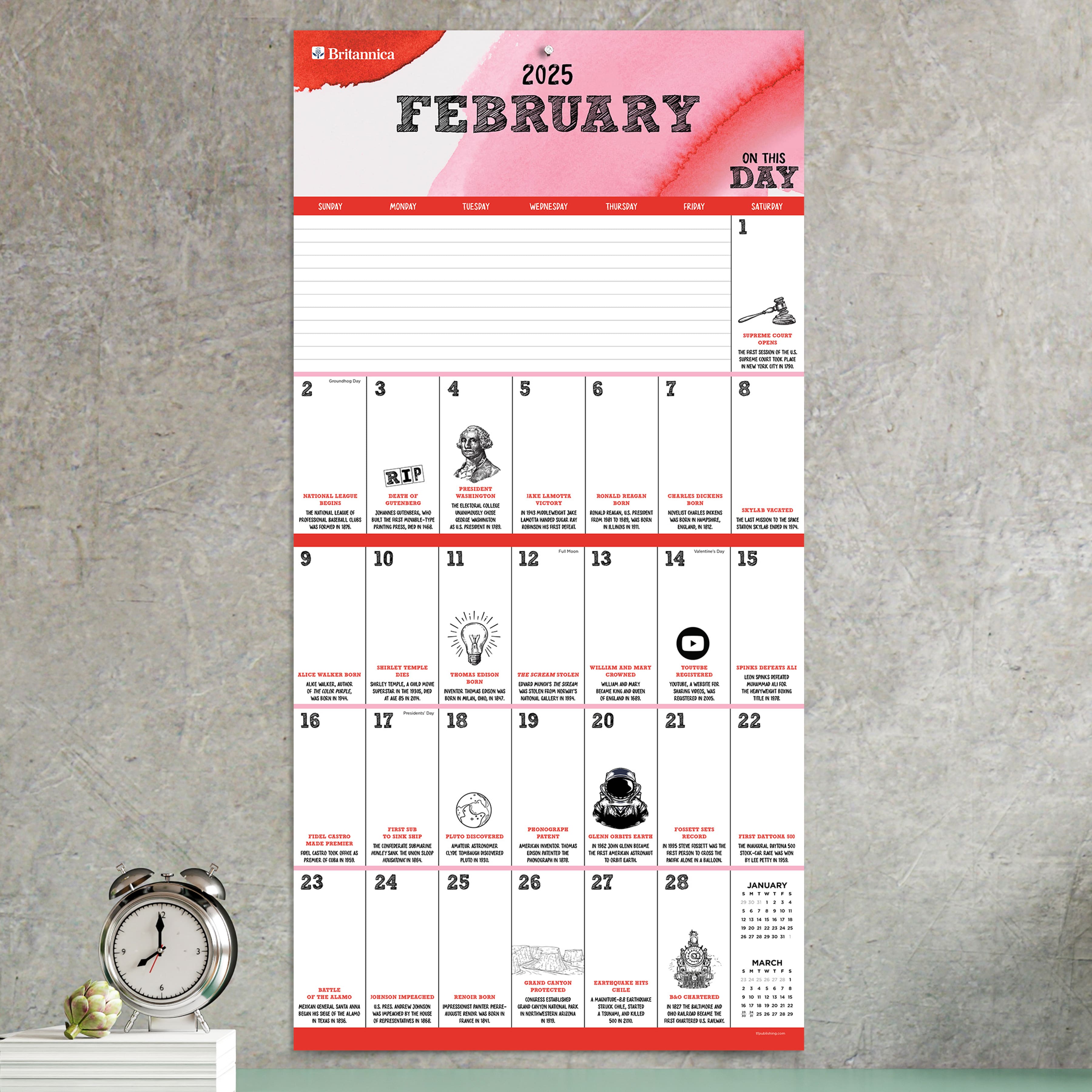 TF Publishing 2025 On This Day Wall Calendar