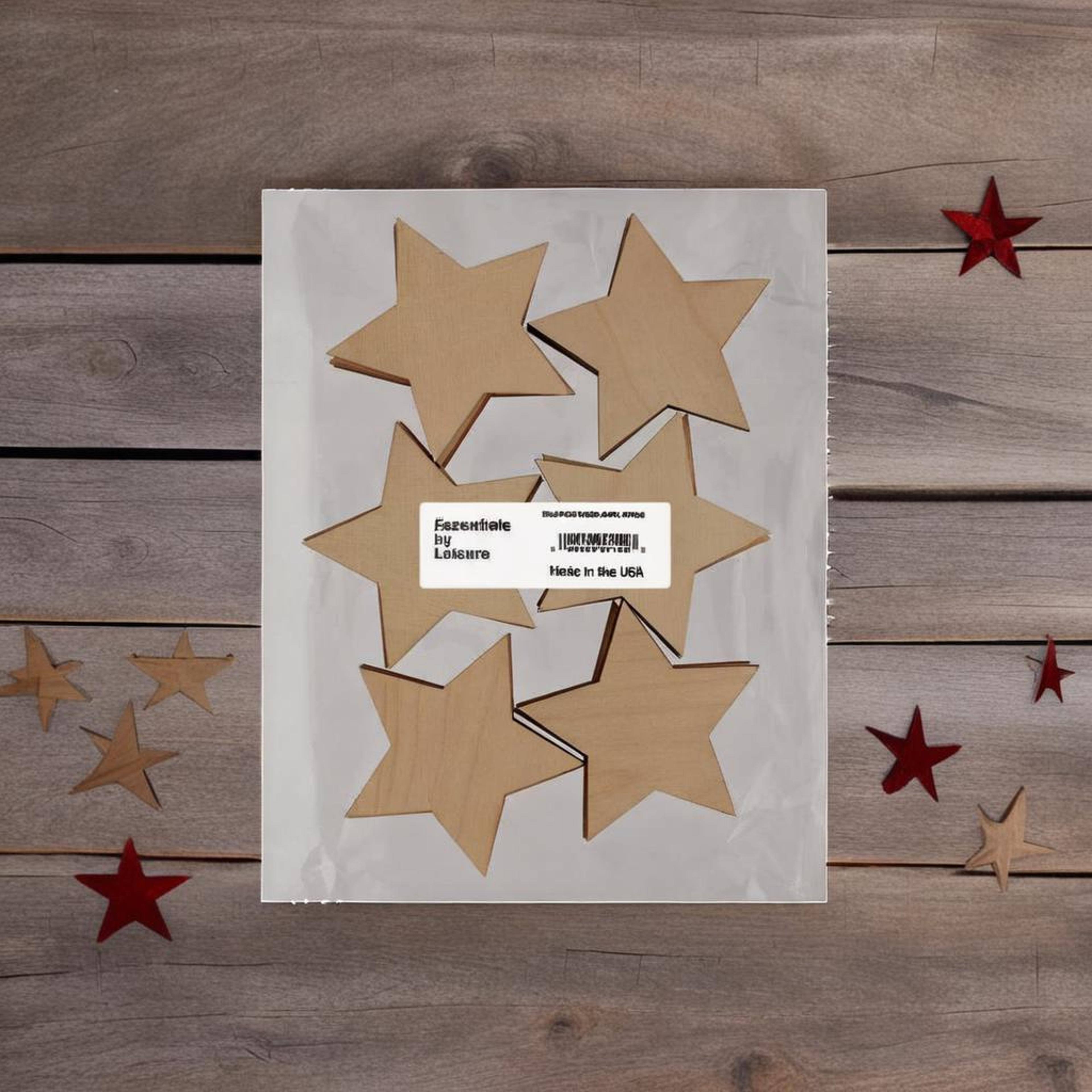 Essentials by Leisure Arts 24 Pack 3&#x22; x 3&#x22; Stars Flat Wood Shape