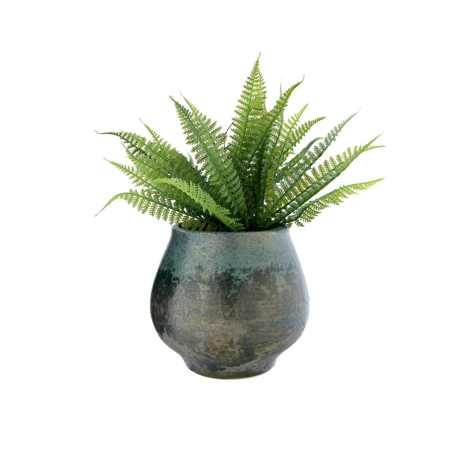 Hello Honey&#xAE; 6&#x22; Iridescent Green Glaze Stoneware Planter