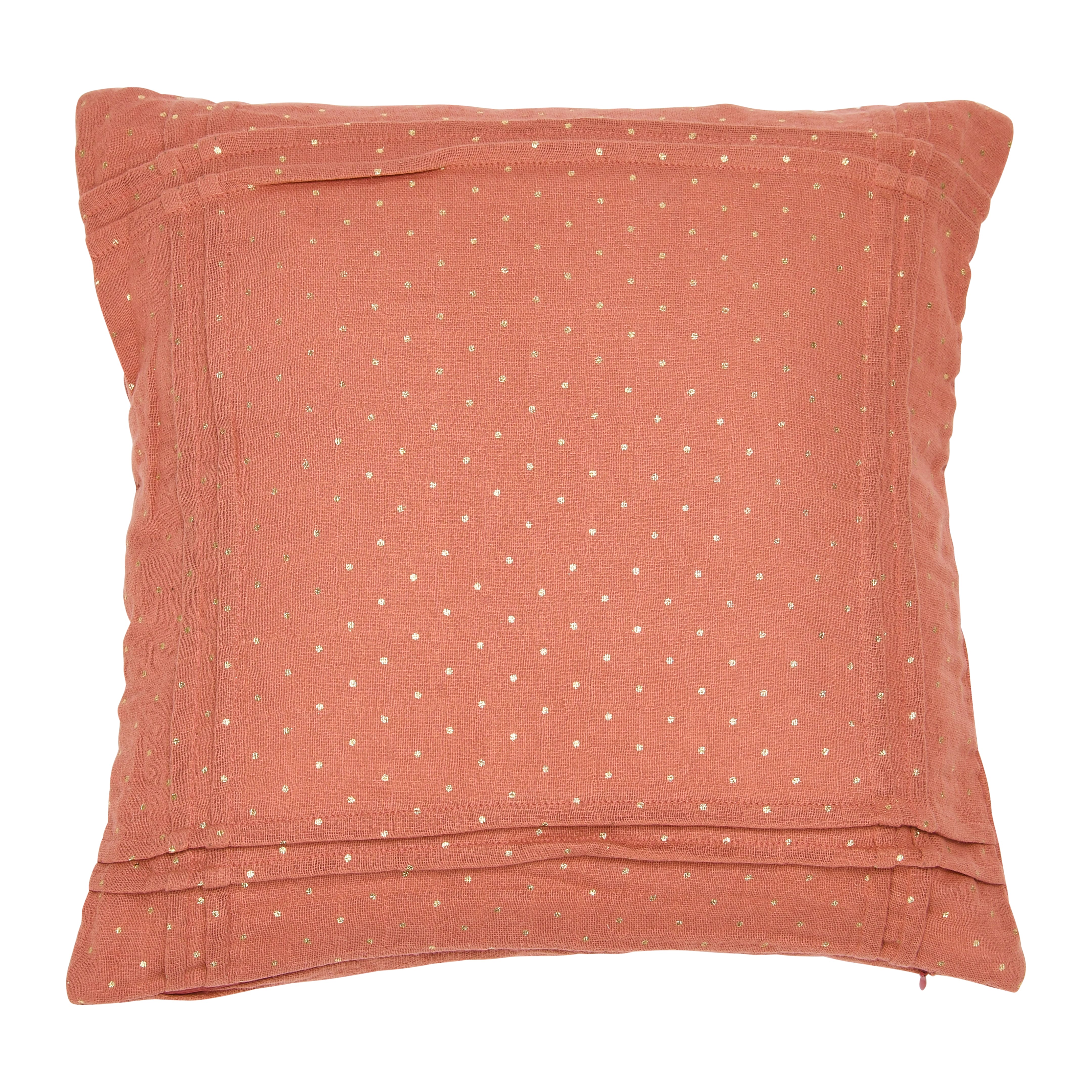 Hello Honey® Rose with Gold Foil Dots Double Cloth Pleated Cotton Pillow