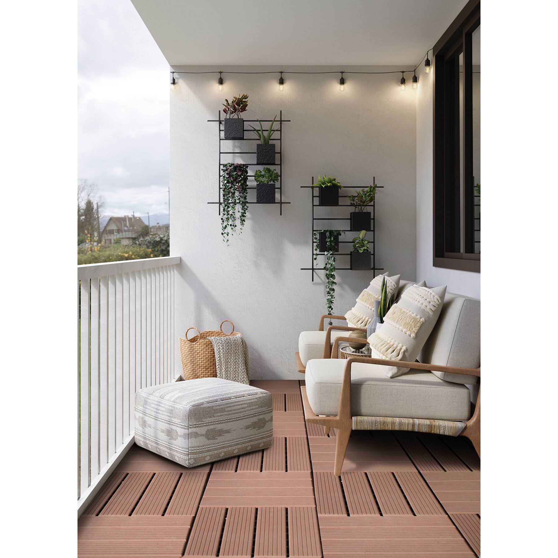 FloorPops Straight Groove Interlocking Deck Tiles, 9ct.
