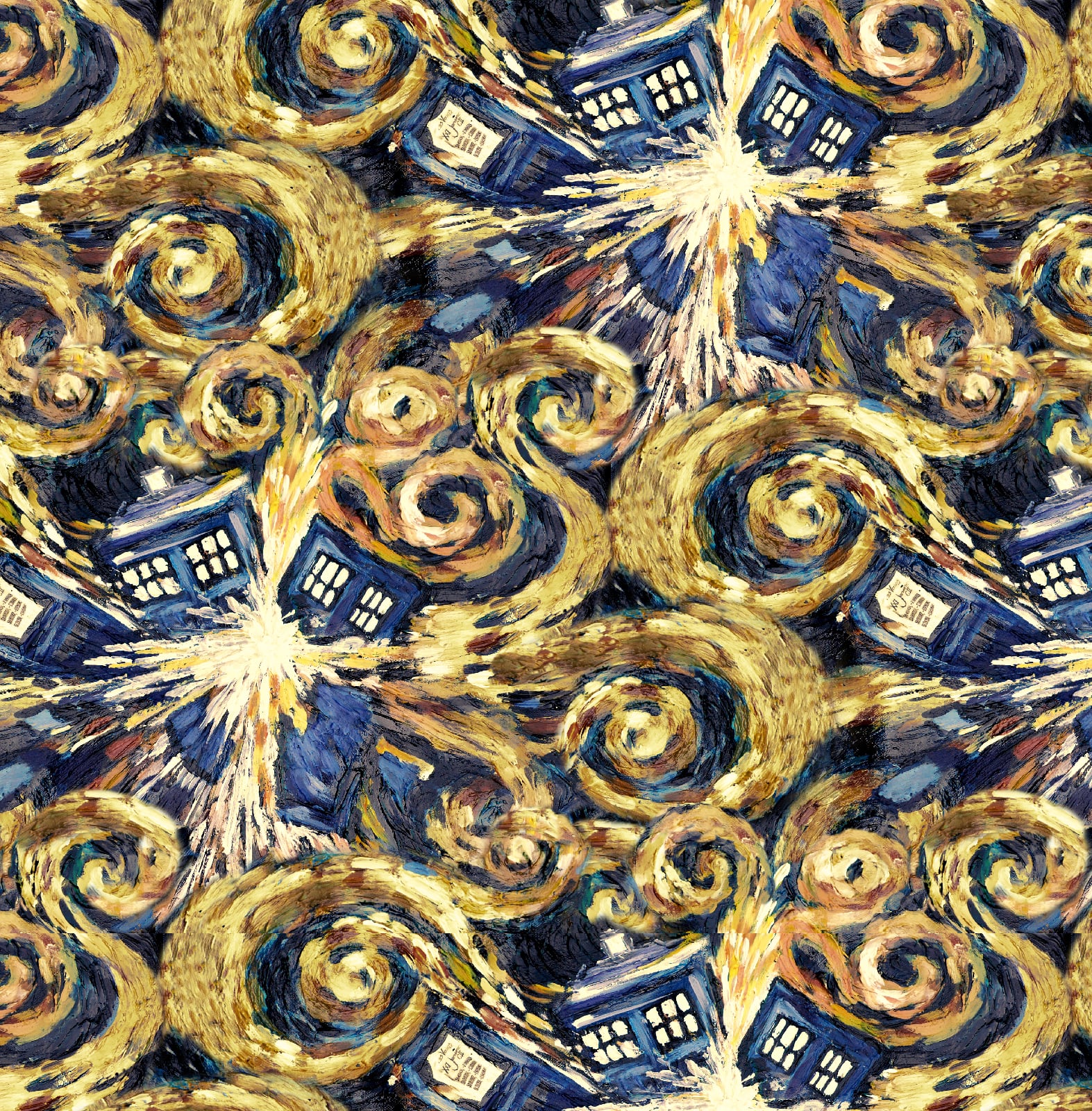 Doctor Who Exploding Tardis Cotton Fabric