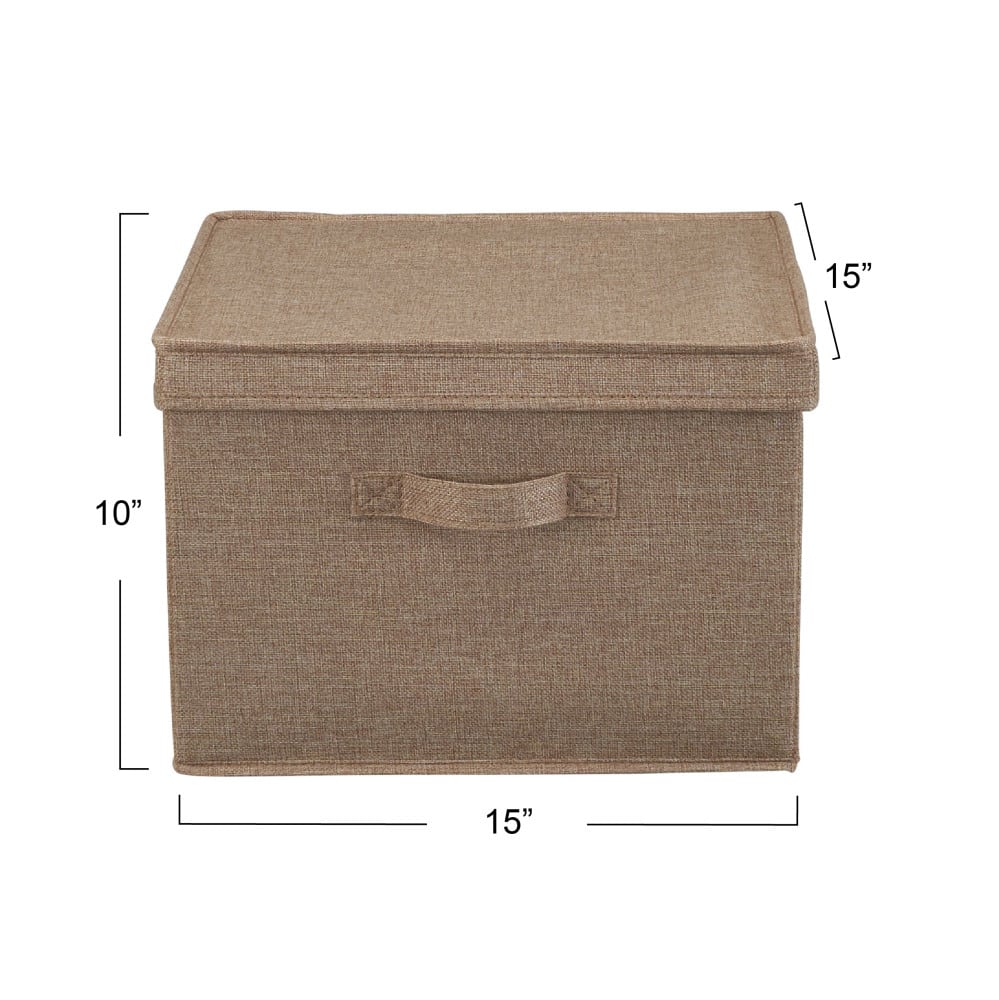 Household Essentials Canvas Storage Boxes with Lids, 2ct.
