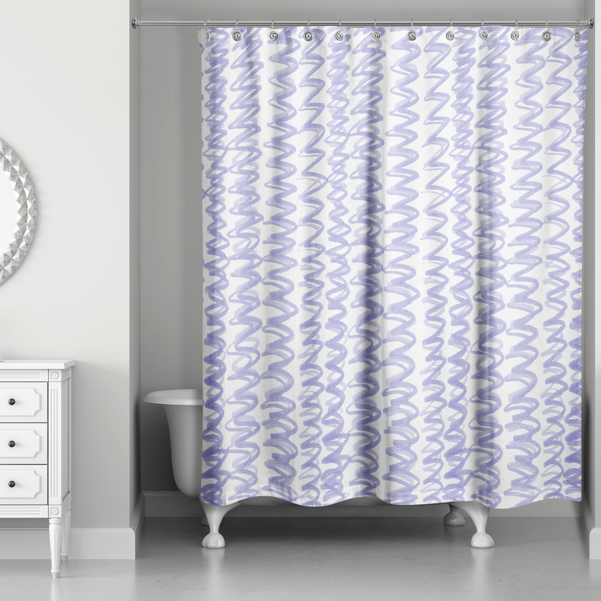 74&#x22; Squiggles Shower Curtain