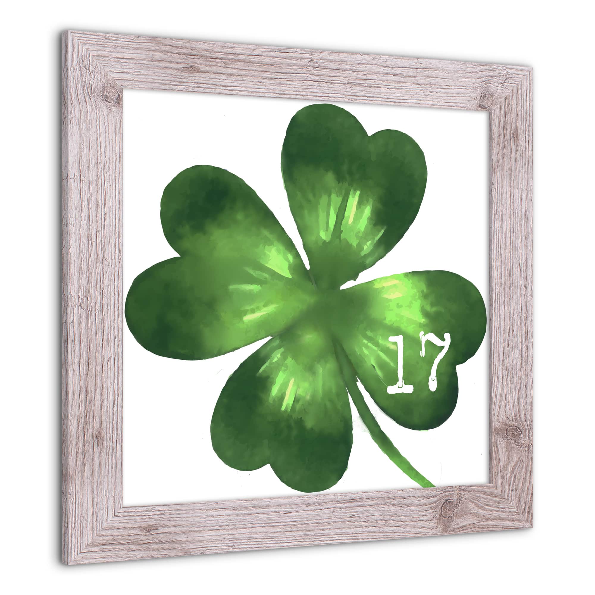 Large Four Leaf Clover Date Framed Print 16" x 16" Western Framed Print
