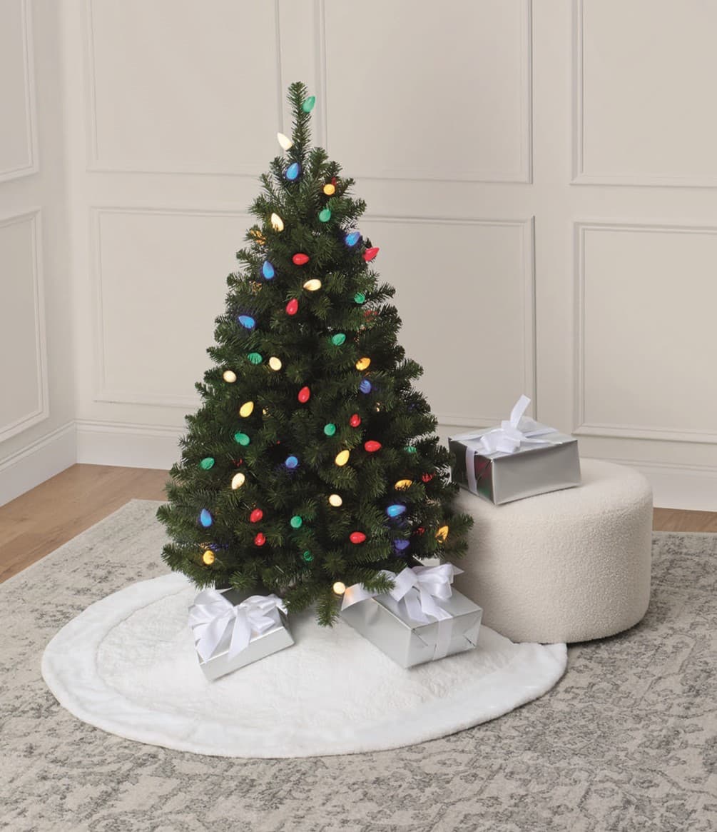 4ft. Pre-Lit Lakewood Spruce Artifical Christmas Tree, C7 Multicolor LED Lights by Ashland&#xAE;
