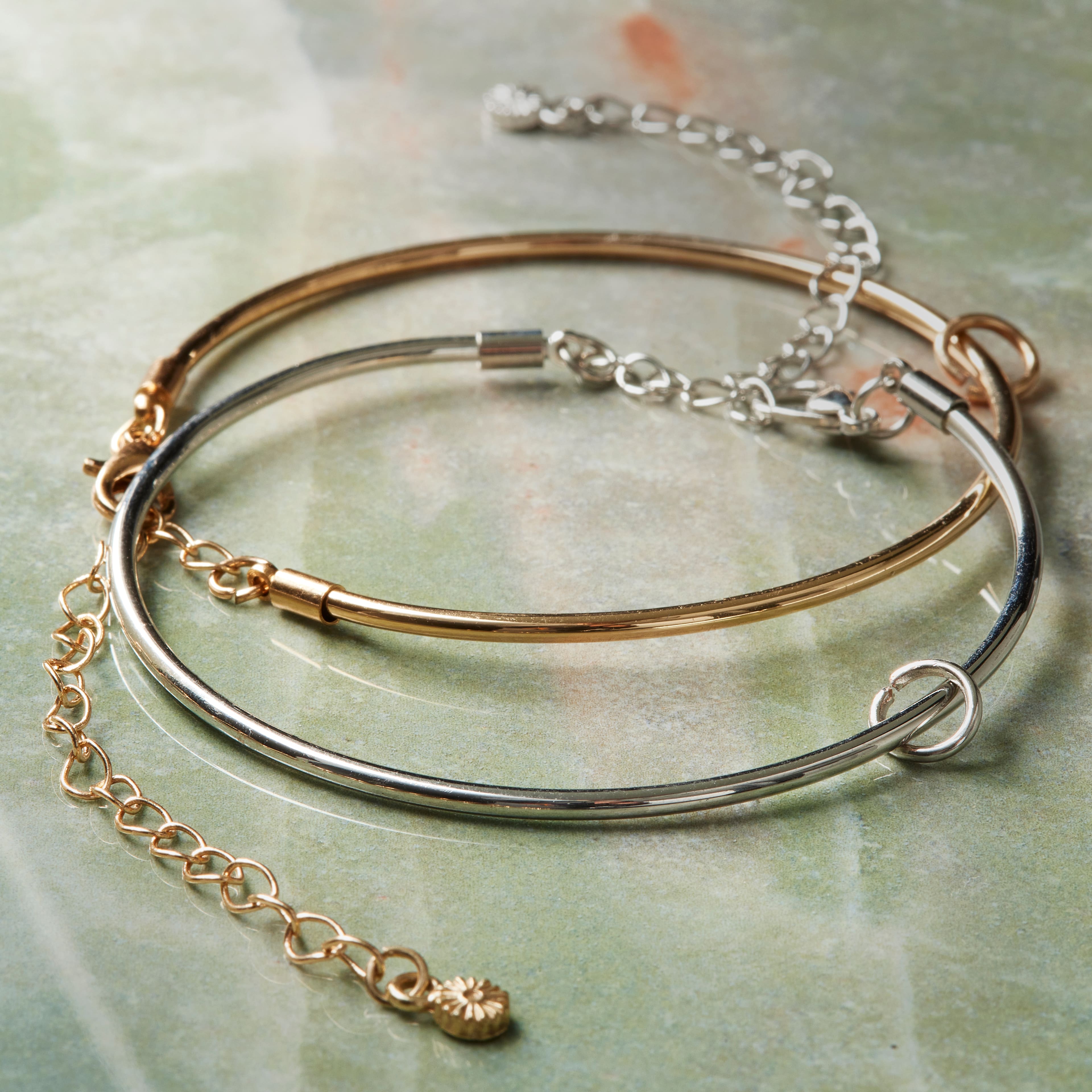 Gold & Rhodium Bangle Set by Bead Landing™