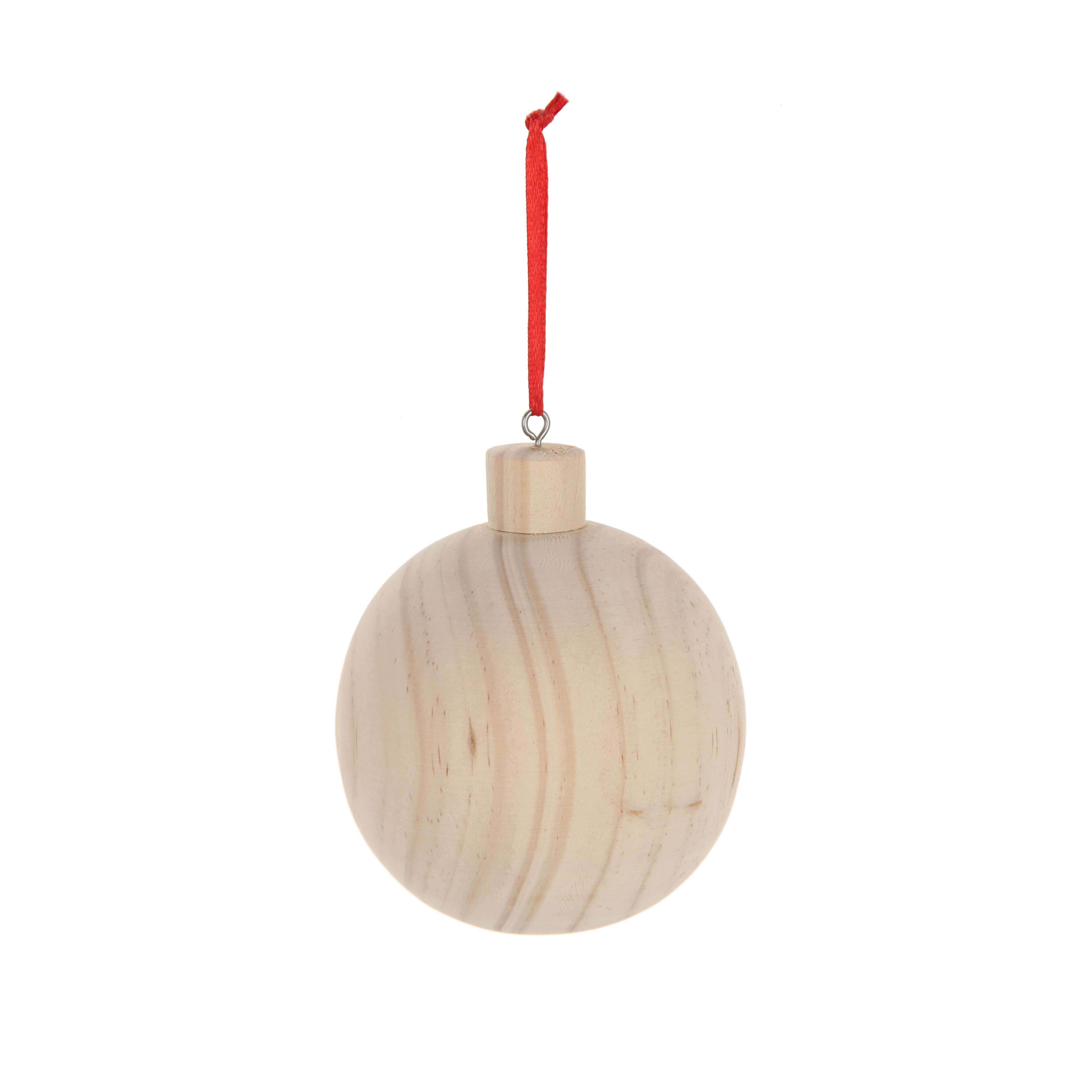 3.75&#x22; Ball DIY Wood Ornament by Make Market&#xAE;