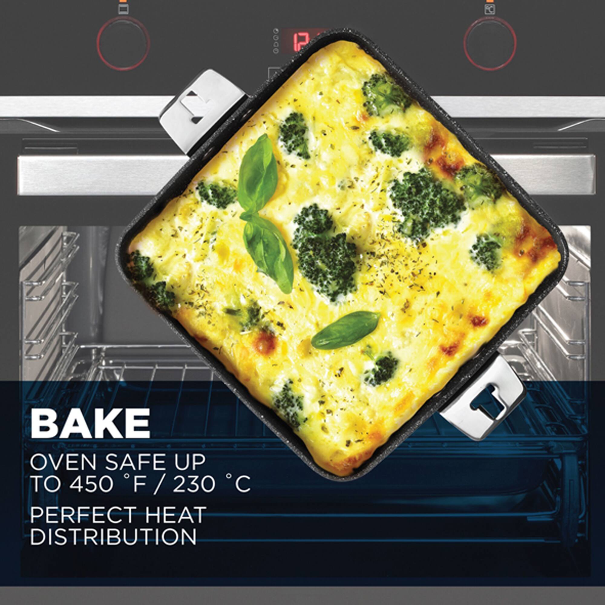 The Rock® by Starfrit® 9" Fry Pan & Square Dish with T-Lock Detachable Handle