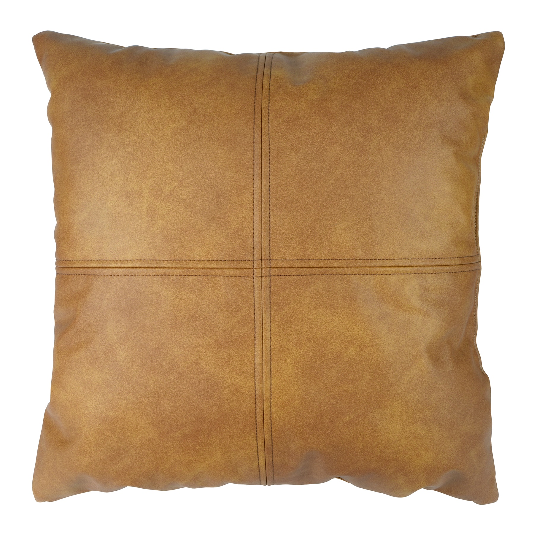 18&#x22; Brown Faux Leather Throw Pillow by Ashland&#xAE;