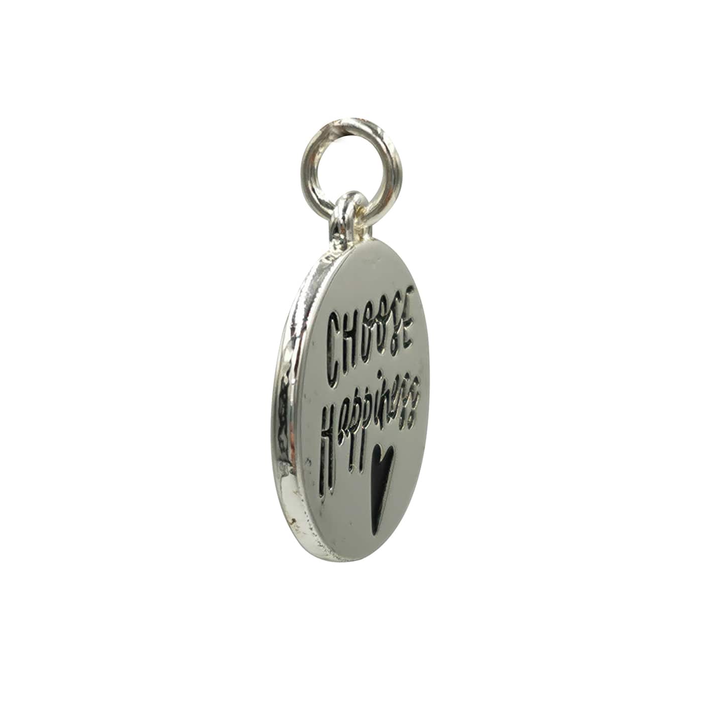 Charmalong&#x2122; Silver Plated Choose Happiness Charm by Bead Landing&#x2122;