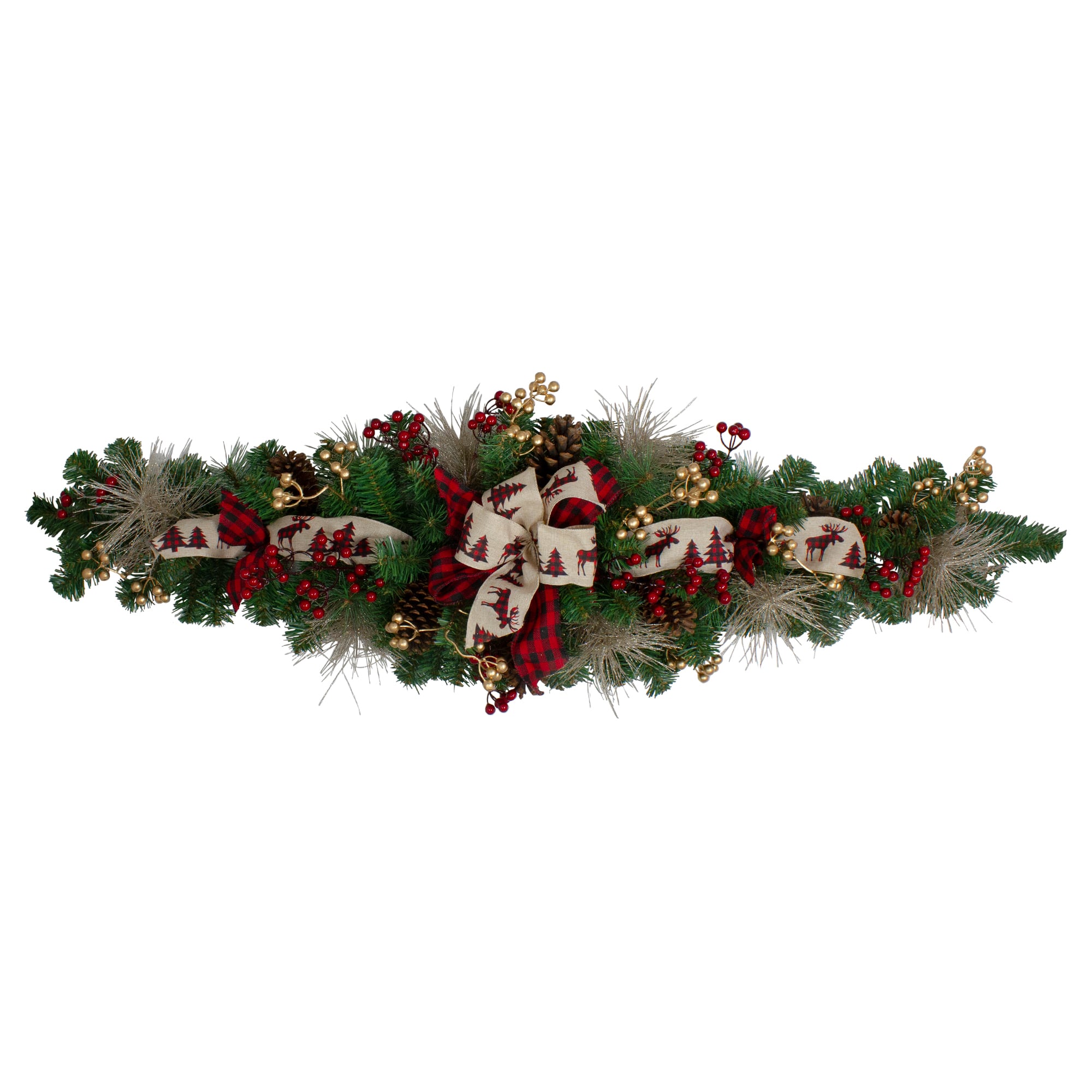52" Unlit Berries & Bows Artificial Christmas Swag