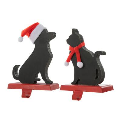 Glitzhome® Cat & Dog Metal Christmas Stocking Holder Set | Michaels