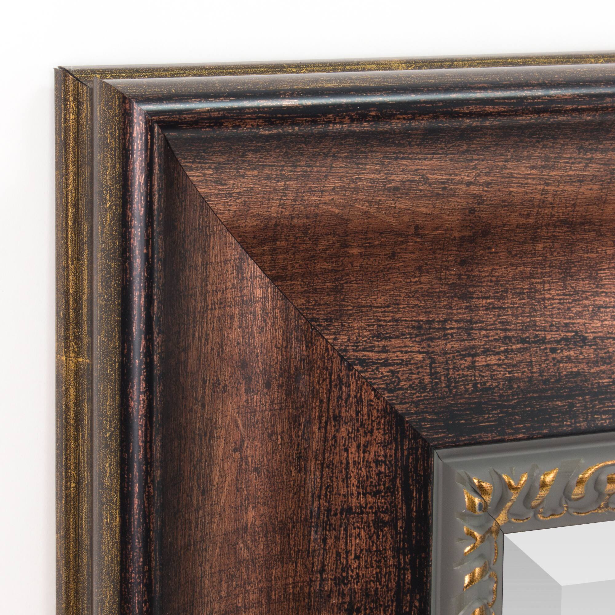 Head West Copper Distressed 30.5&#x22; x 36.5&#x22; Framed Beveled Accent Vanity Mirror