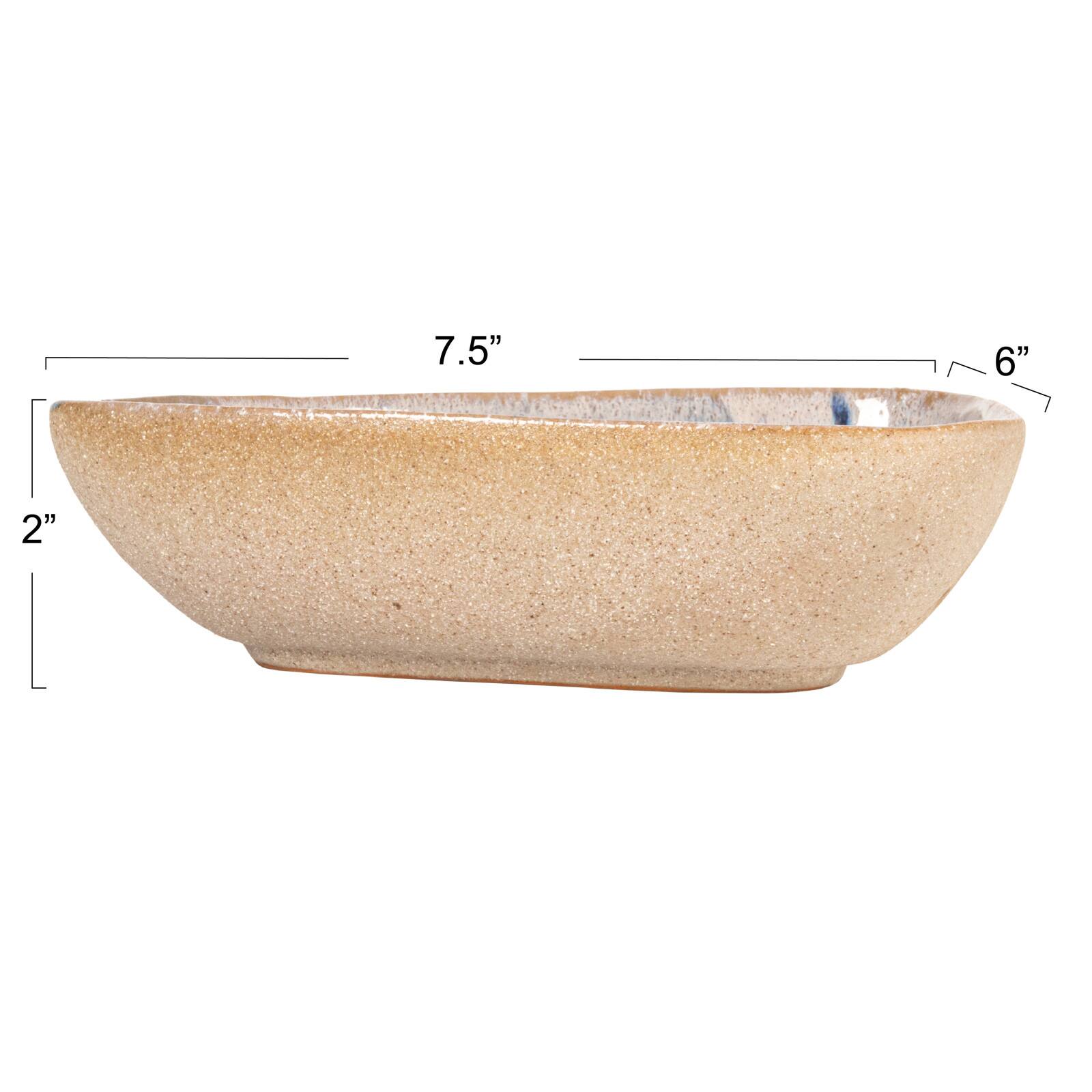 Hello Honey® 7.5" Multicolor Triangular Abstract Stoneware Bowl