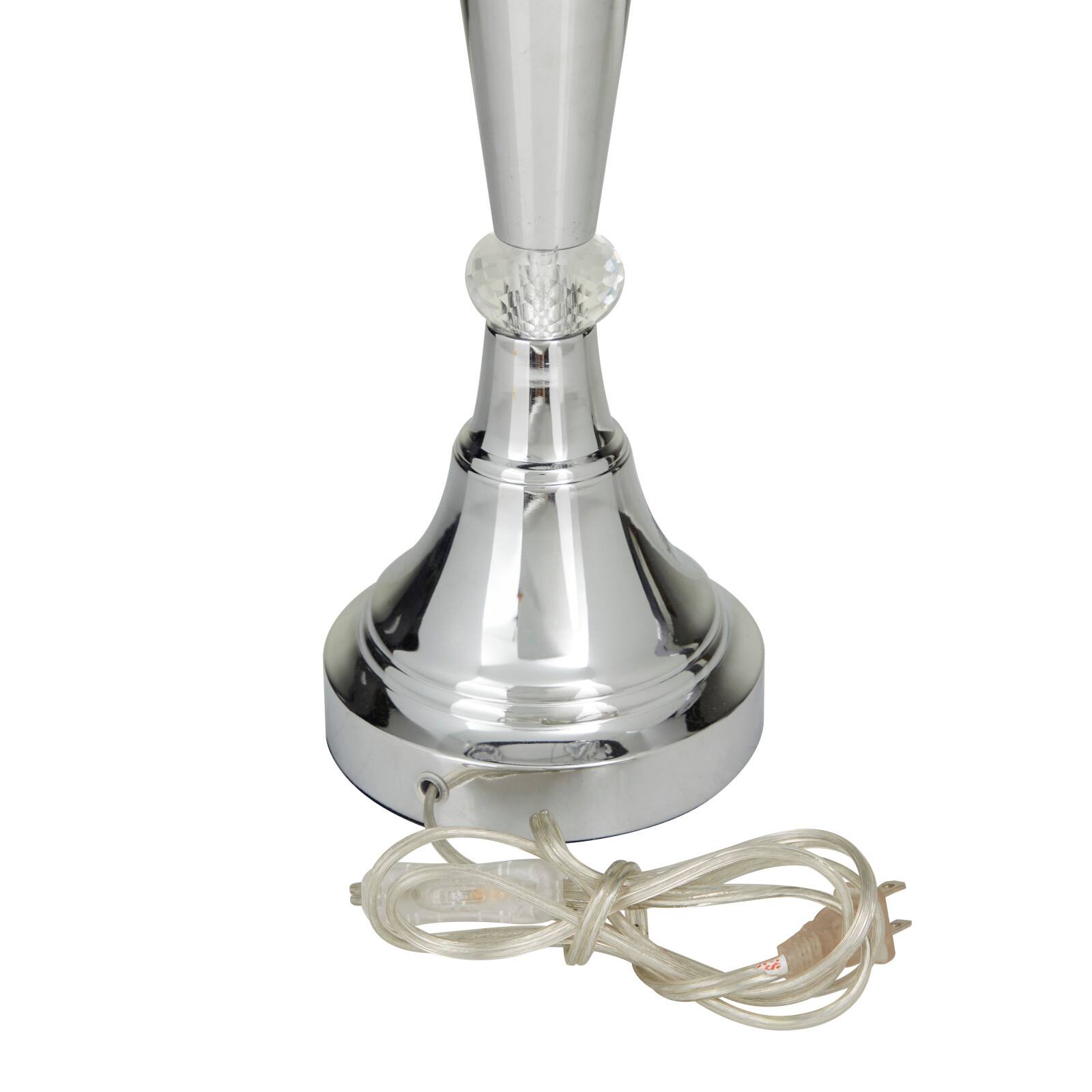 Silver Metal Table Lamp 16&#x22; x 16&#x22; x 31&#x22;