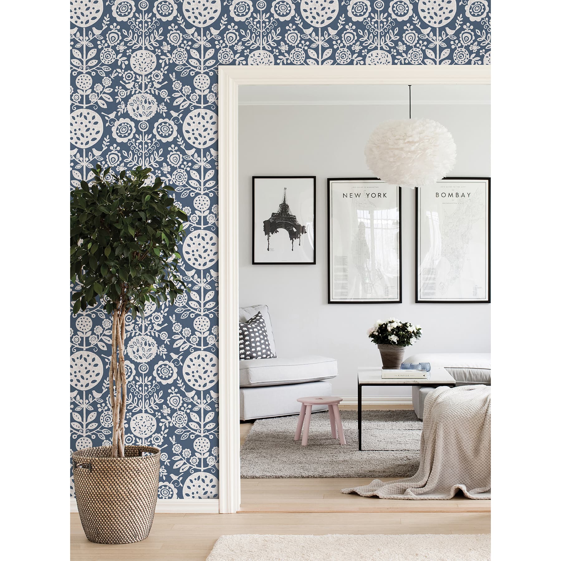 NuWallpaper Navy Anya Peel & Stick Wallpaper | Michaels