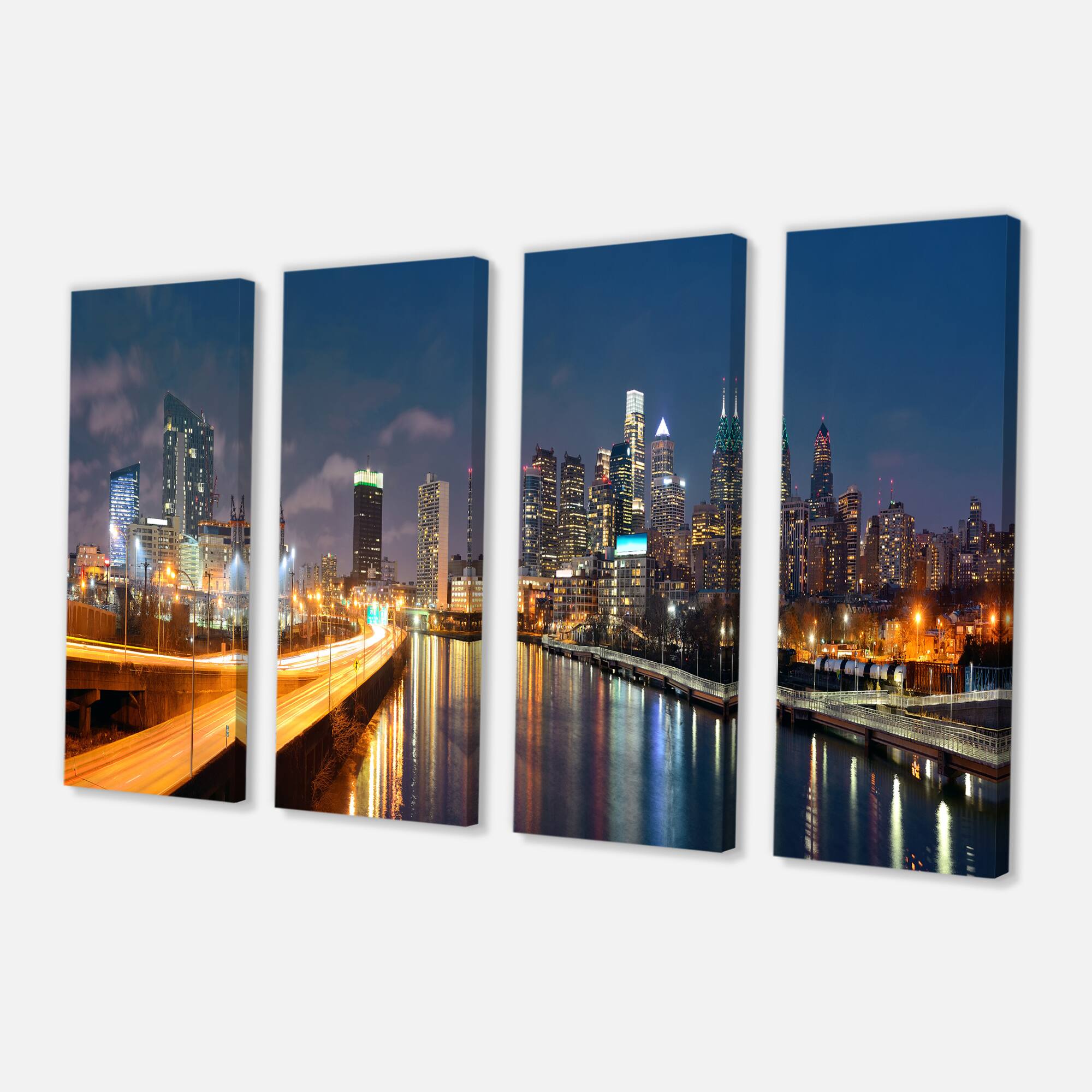 Designart - Philadelphia Skyline at Night