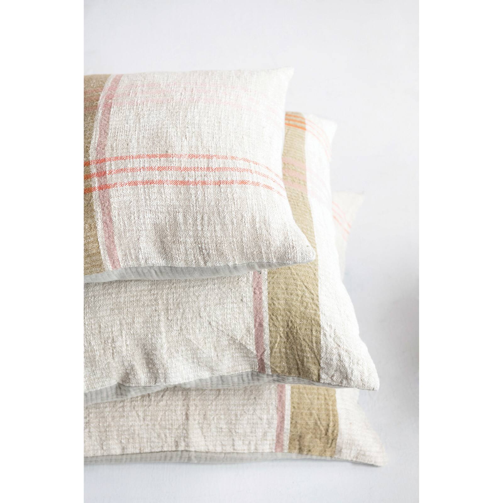 Hello Honey® 28" Woven Cotton & Linen Plaid Pillow
