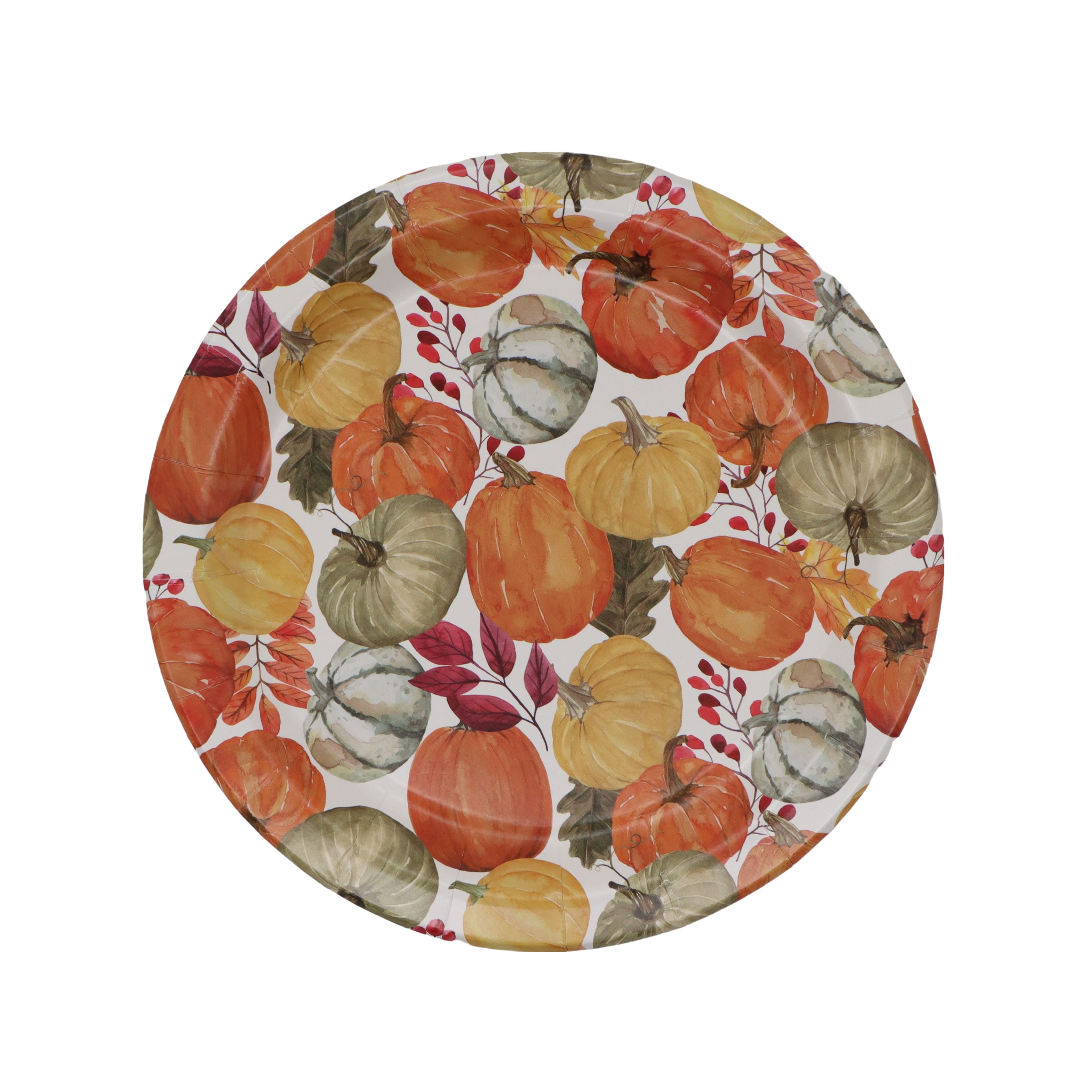 7&#x22; Pumpkin Toss Paper Salad Plates, 12ct. by Celebrate It&#x2122;