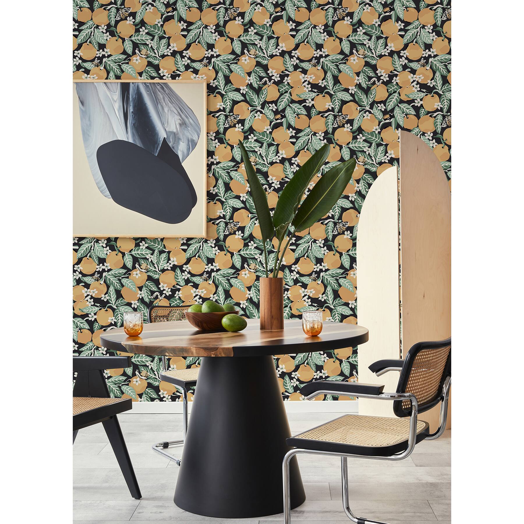 NuWallpaper PrintFresh Ink Orange Grove Peel &#x26; Stick Wallpaper