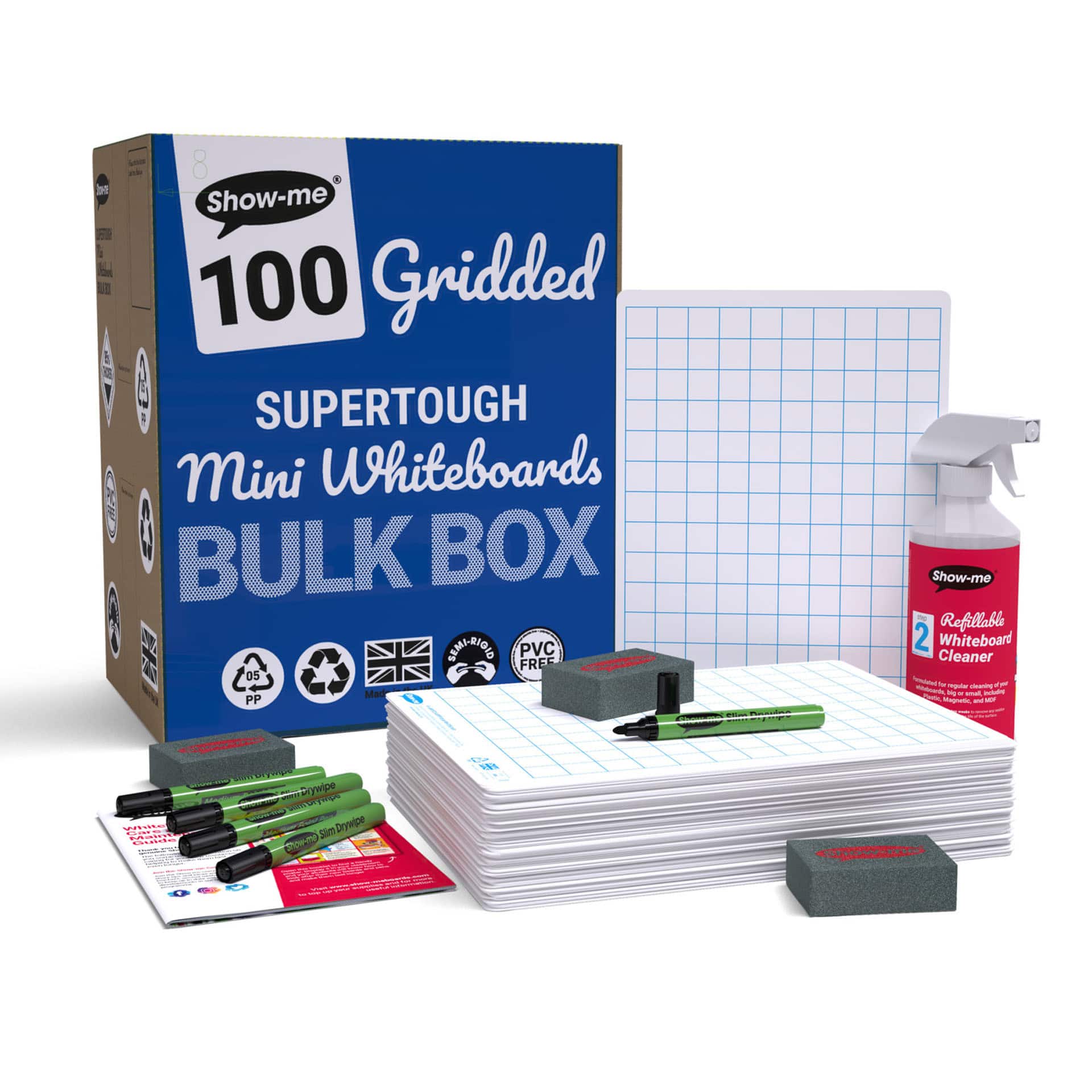 Show-me® A4 Grid/Plain Lapboards Bulk Box Set