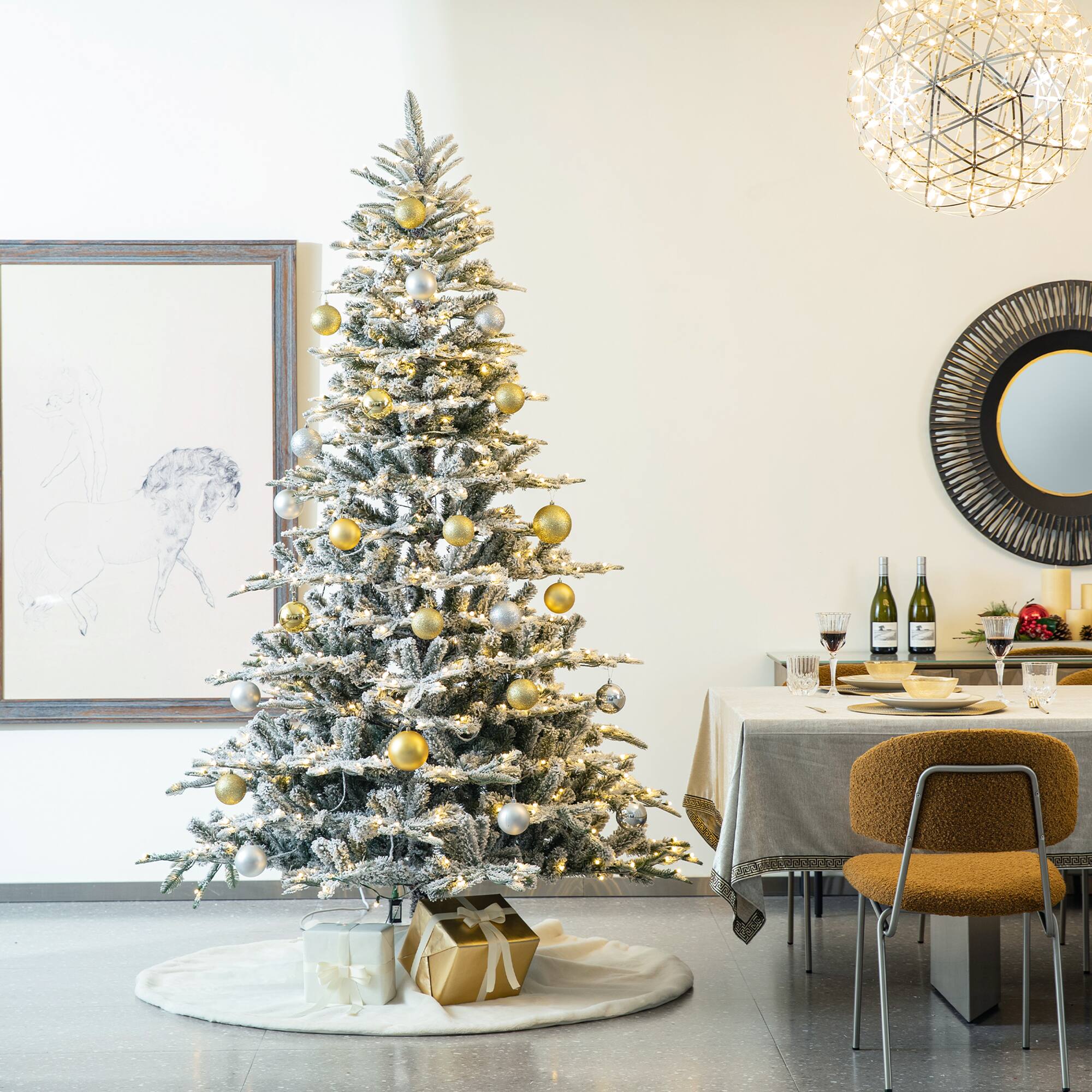 Glitzhome® Faux Rabbit Fur Christmas Tree Skirt