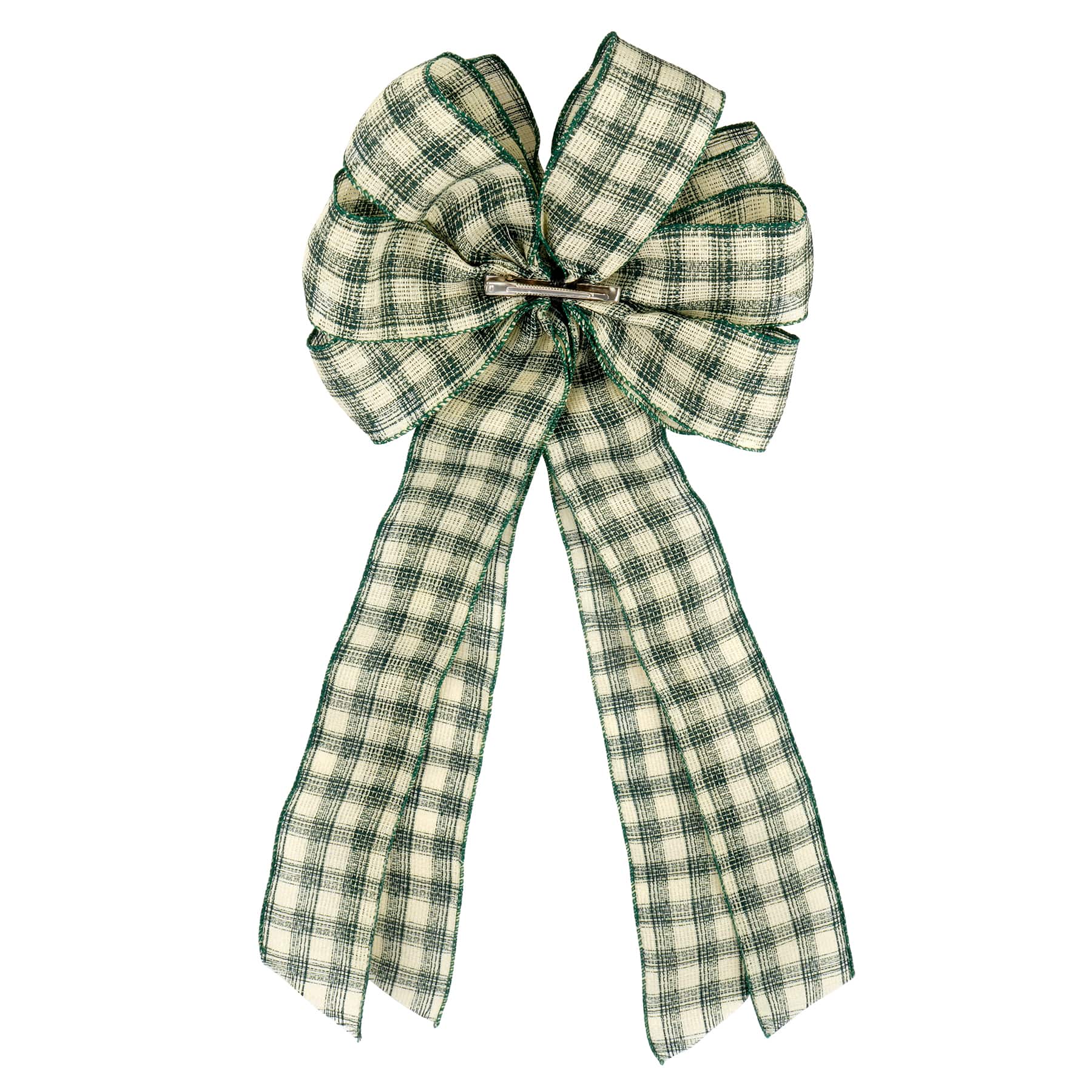 21&#x22; Green Check Tree Bow by Celebrate It&#xAE;
