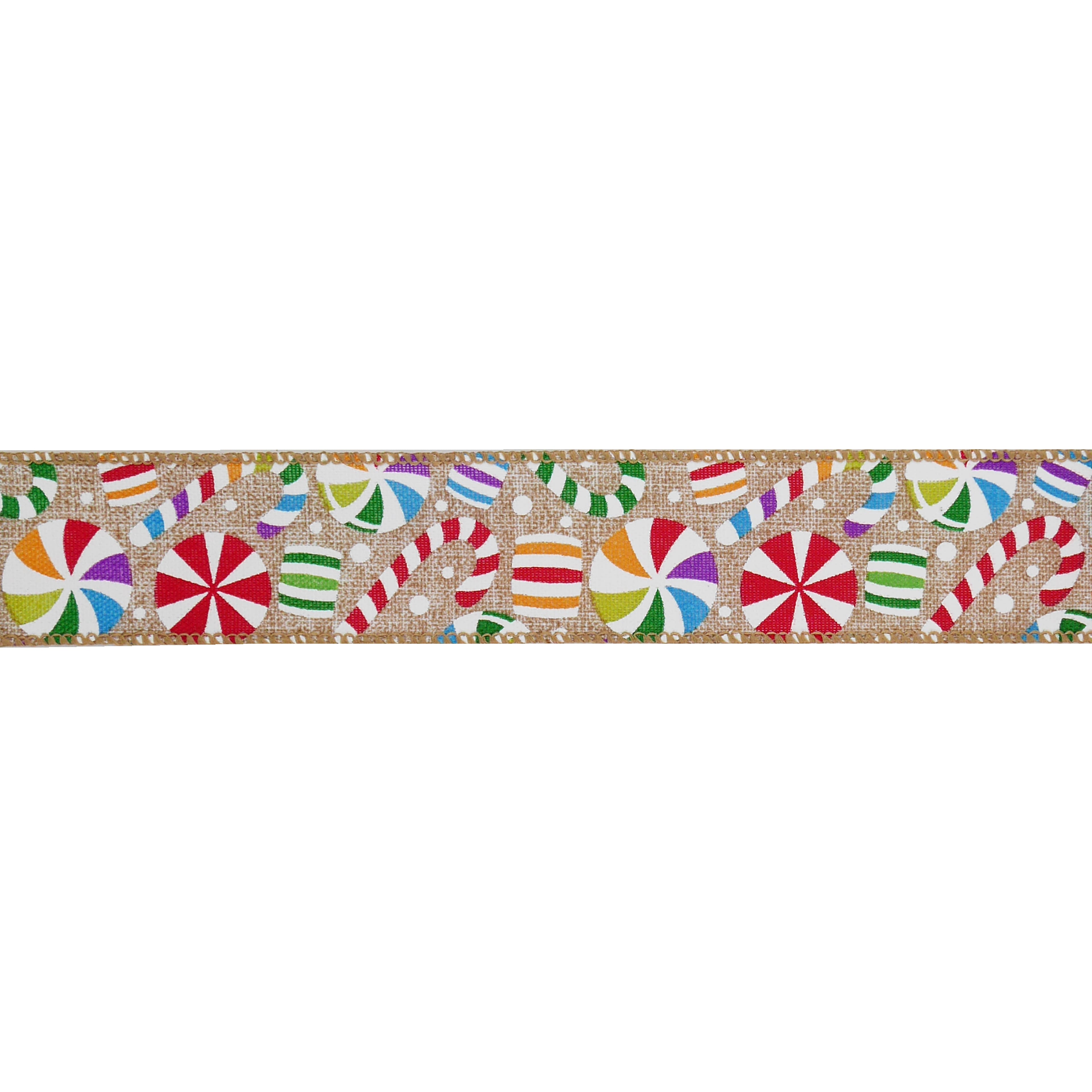 1.5&#x22; x 30ft. Multicolor Candy Wired Faux Linen Ribbon by Celebrate It&#xAE;