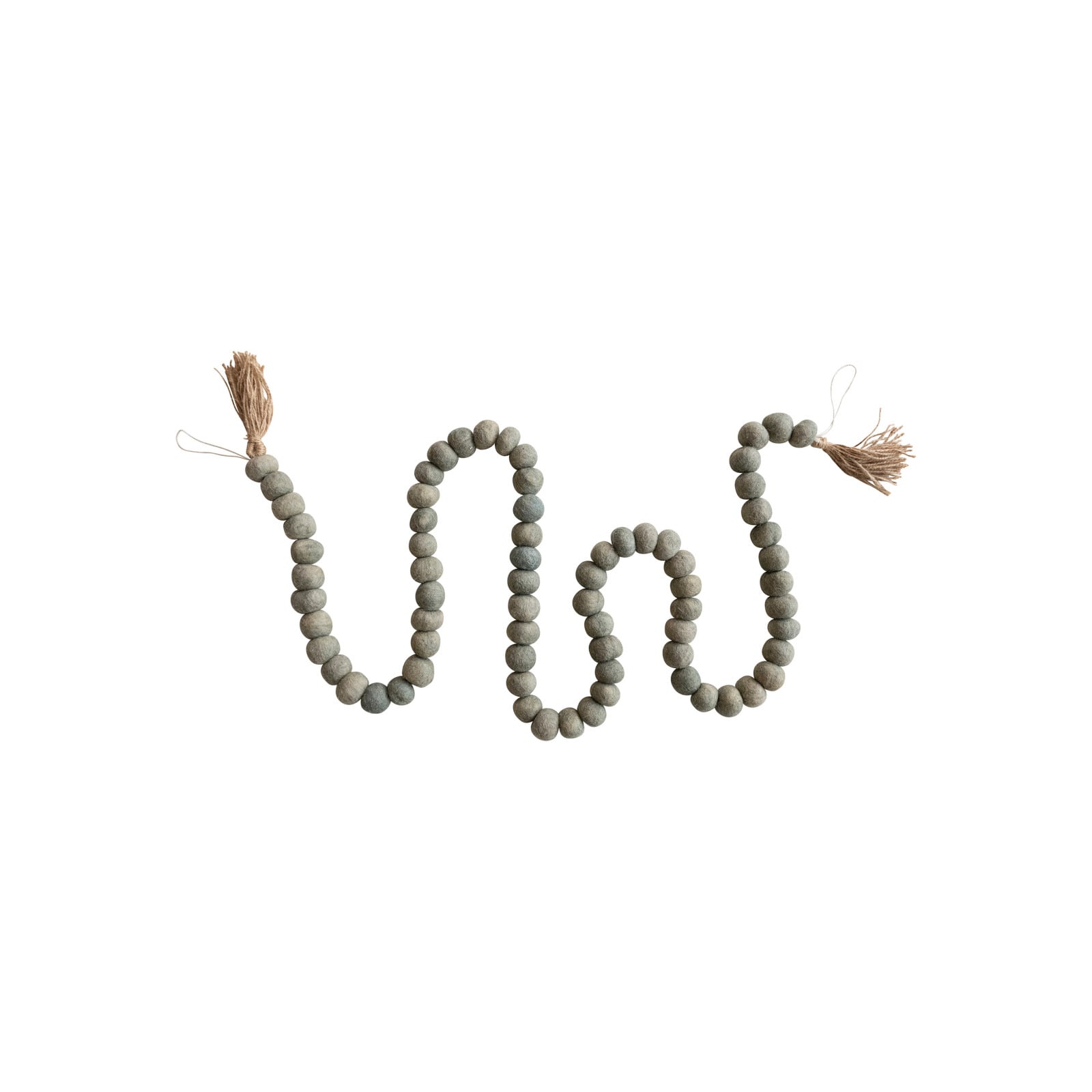 Hello Honey&#xAE; 6ft. Handmade Wool Felt Ball Garland with Jute Tassels