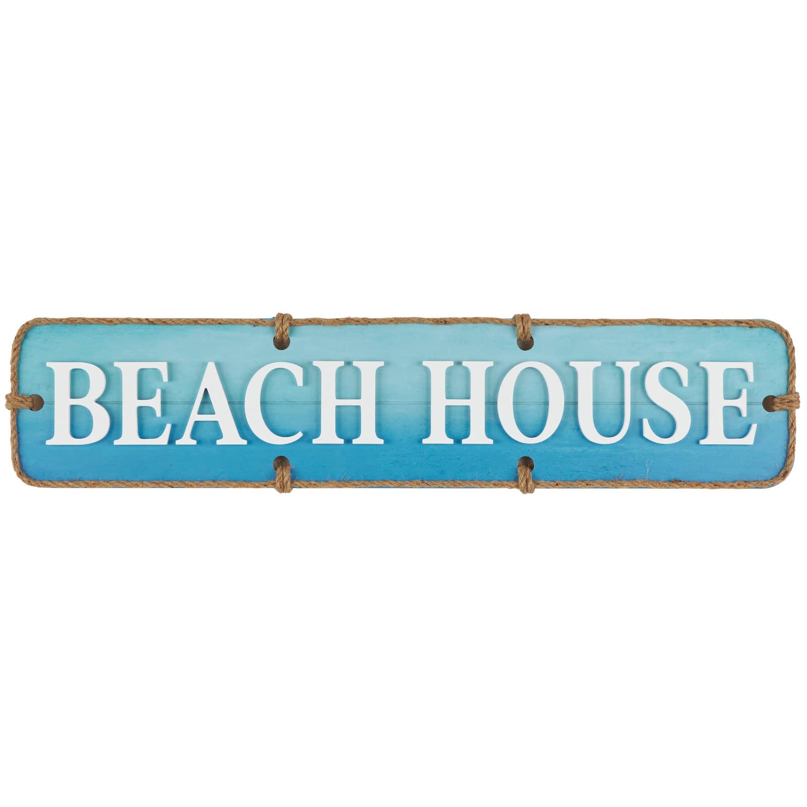 Blue Beach House Wooden Wall Sign D&#xE9;cor