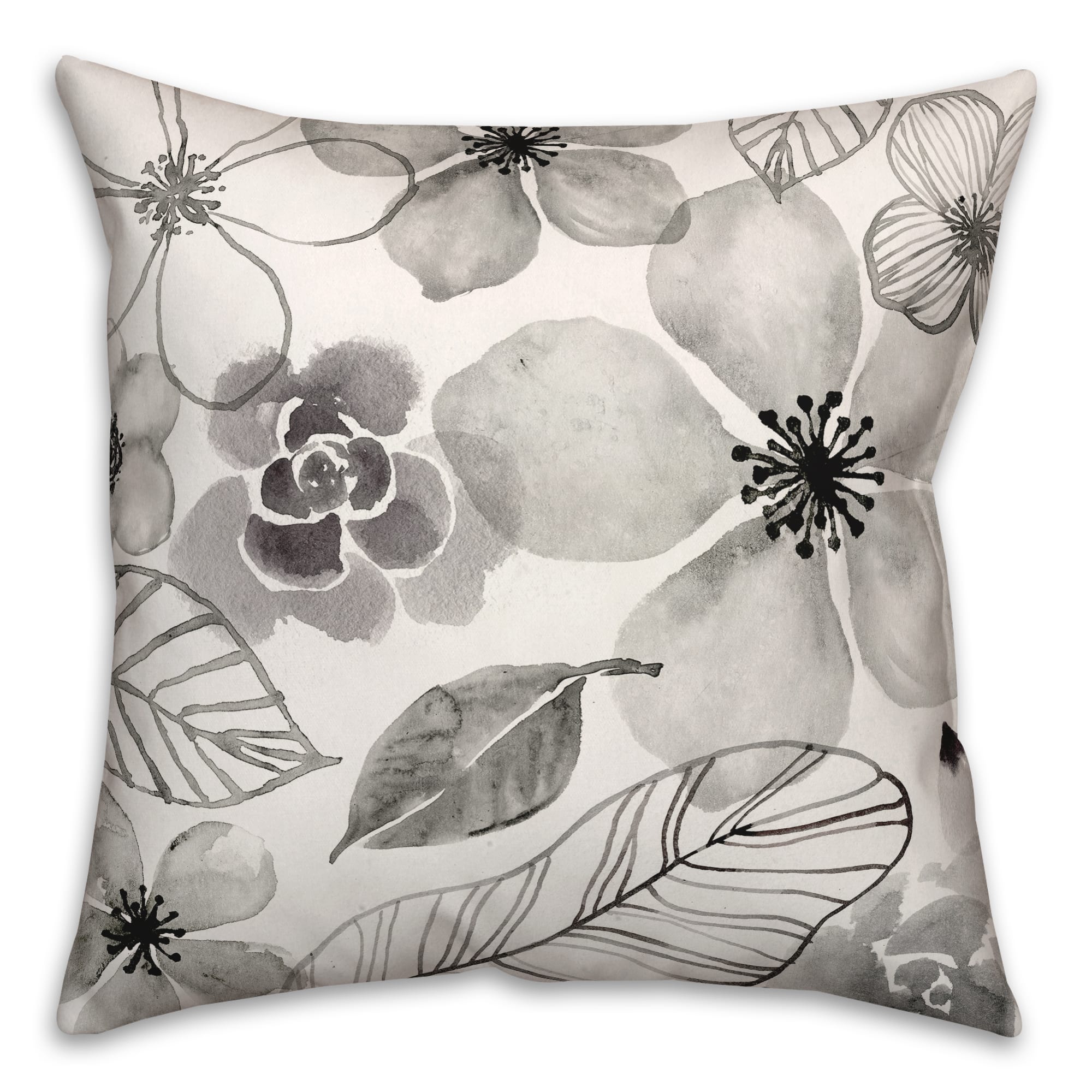 18" x 18" Watercolor Flowers Versatile Throw Pillow