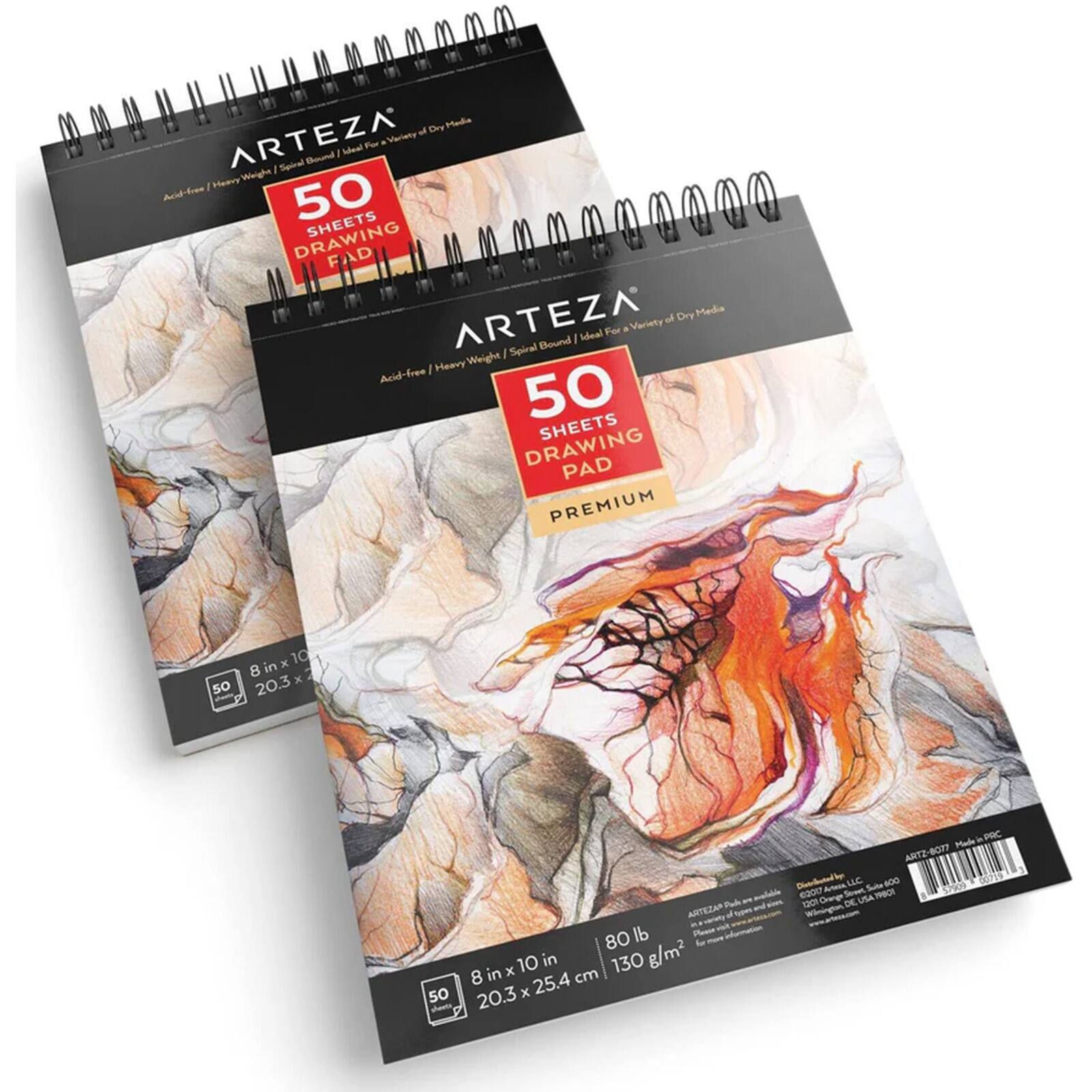 Arteza&#xAE; 8&#x22; x 10&#x22; Spiral Drawing Pads, 2ct.