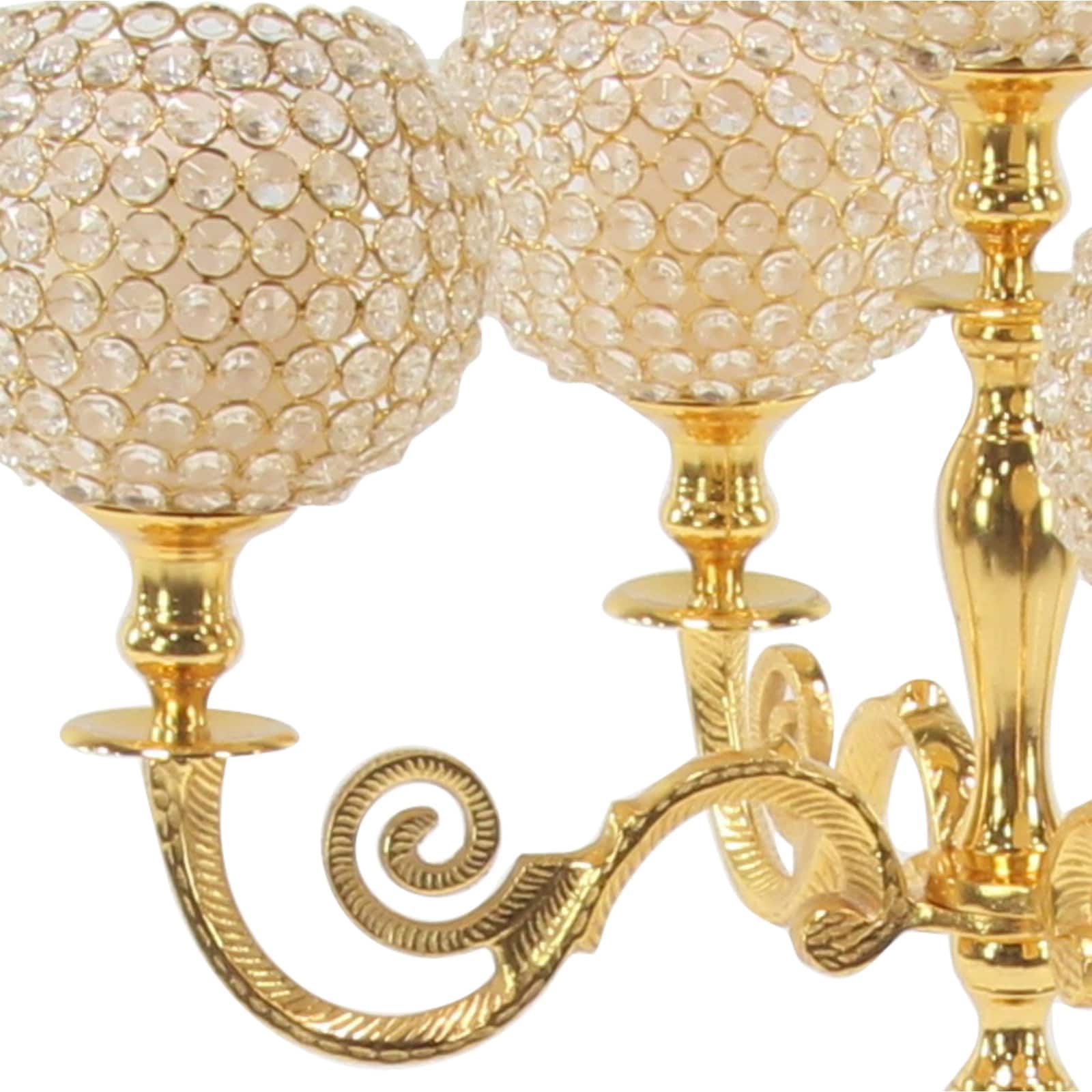 Gold Aluminum Glam Candle Holder, 40" x 24" x 24"