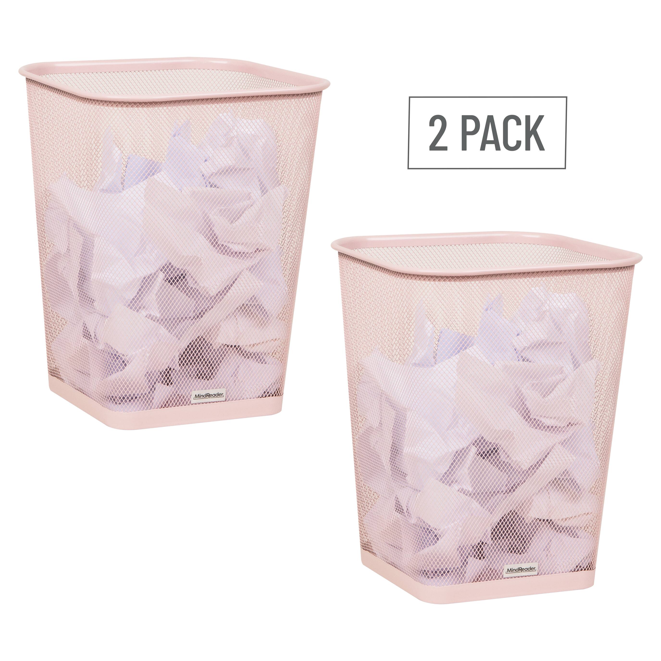 Mind Reader 2 Piece Square Metal Mesh Waste Basket Set
