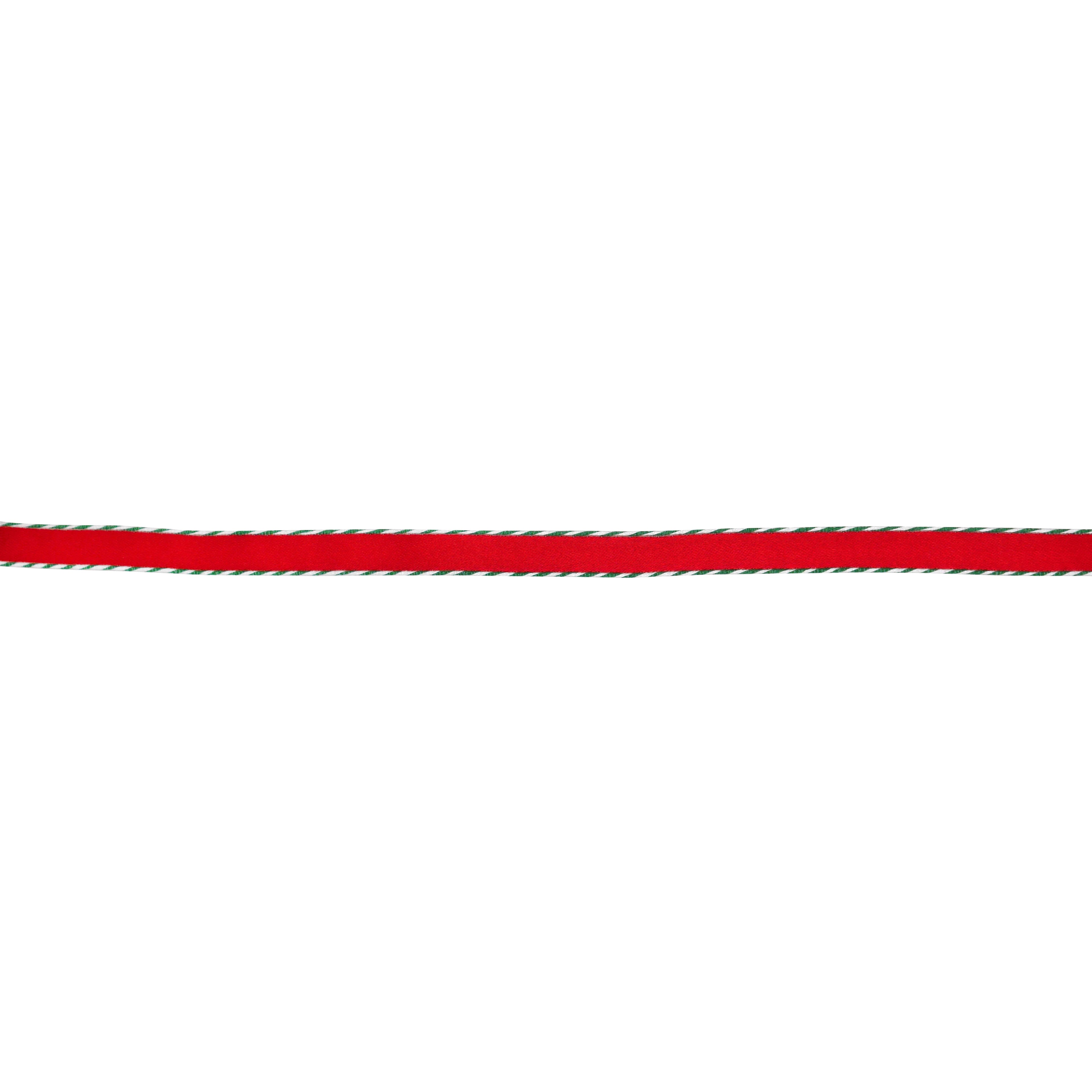 3/8&#x22; x 30ft. Red with Green Twist Edge Ribbon by Celebrate It&#xAE;