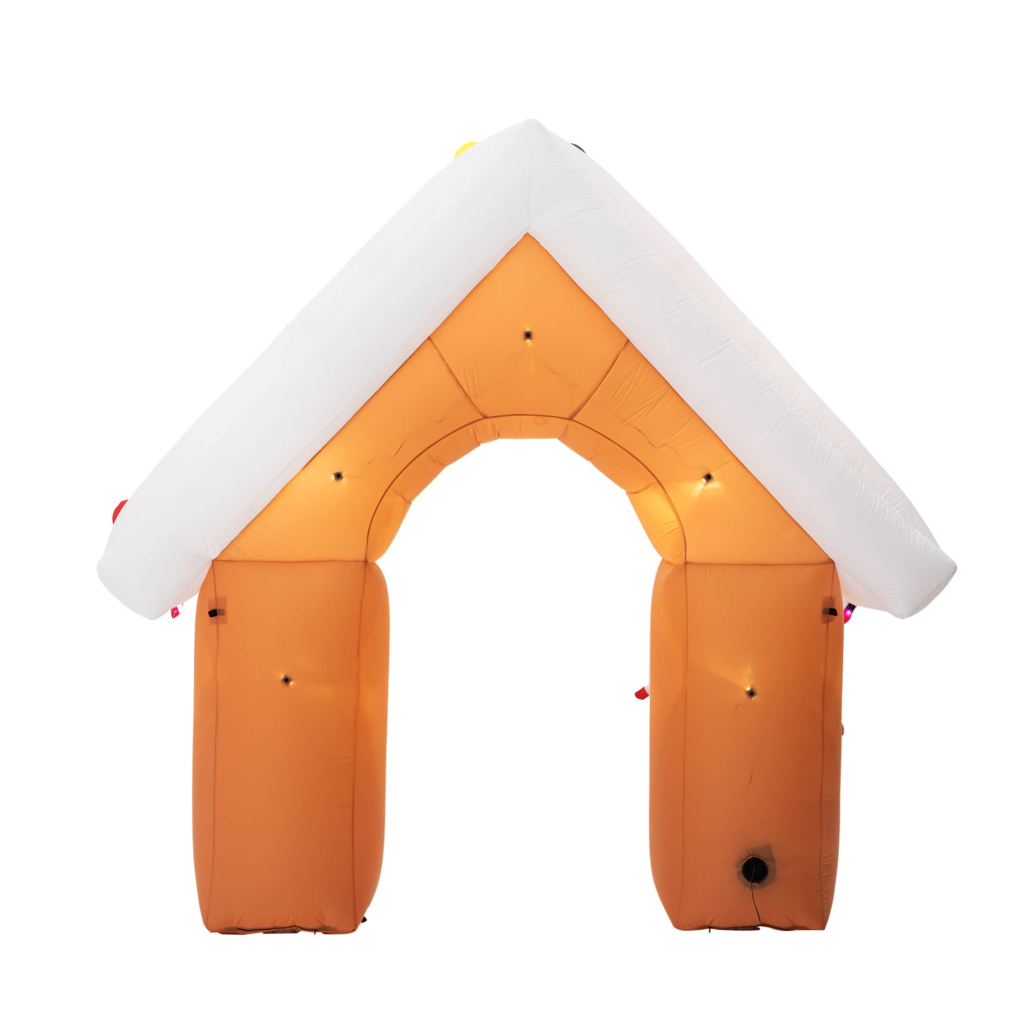 Glitzhome&#xAE; 8ft. LED Lighted Gingerbread House Inflatable D&#xE9;cor