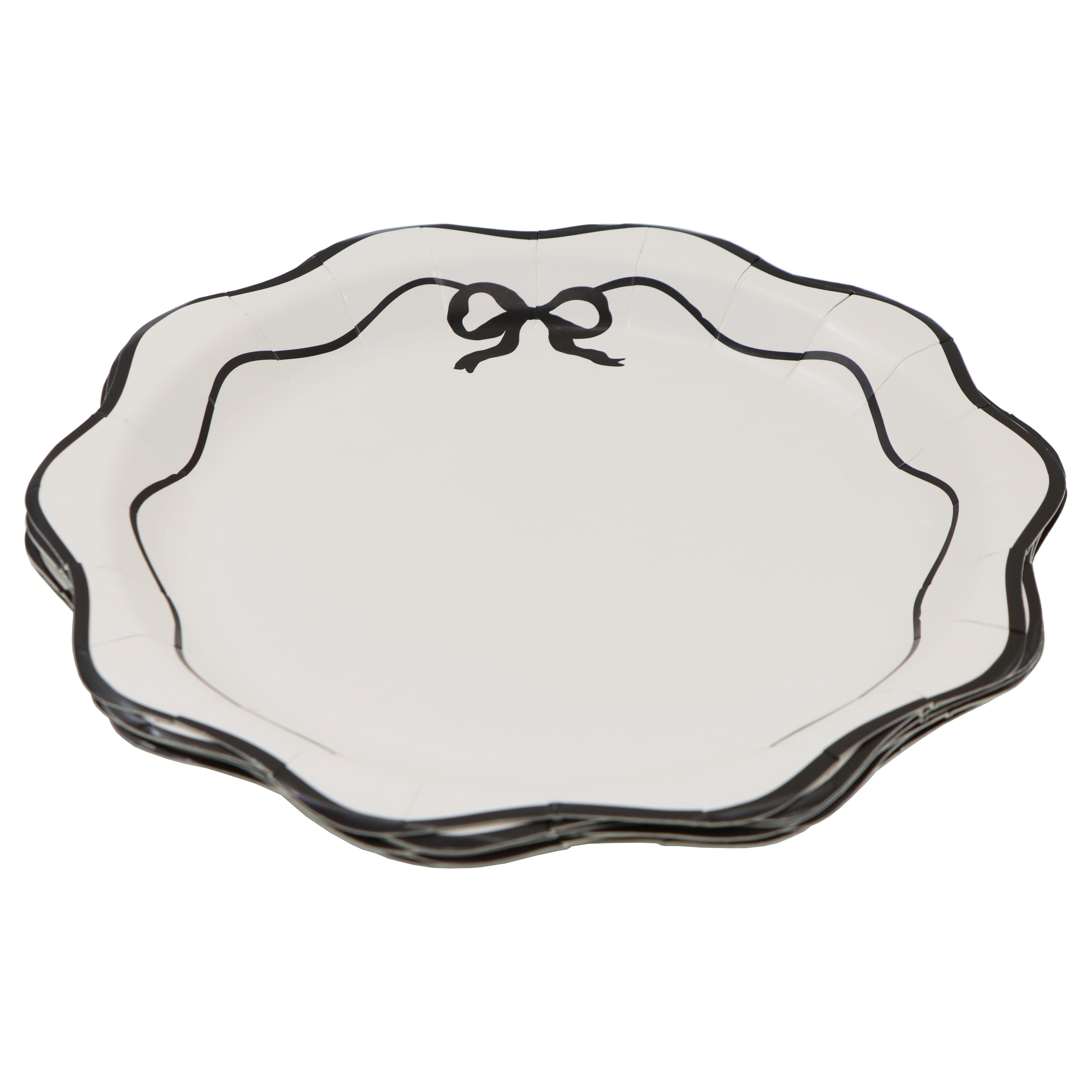 9&#x22; Scalloped Bow Paper Dinner Plates, 8ct. by Celebrate It&#x2122;