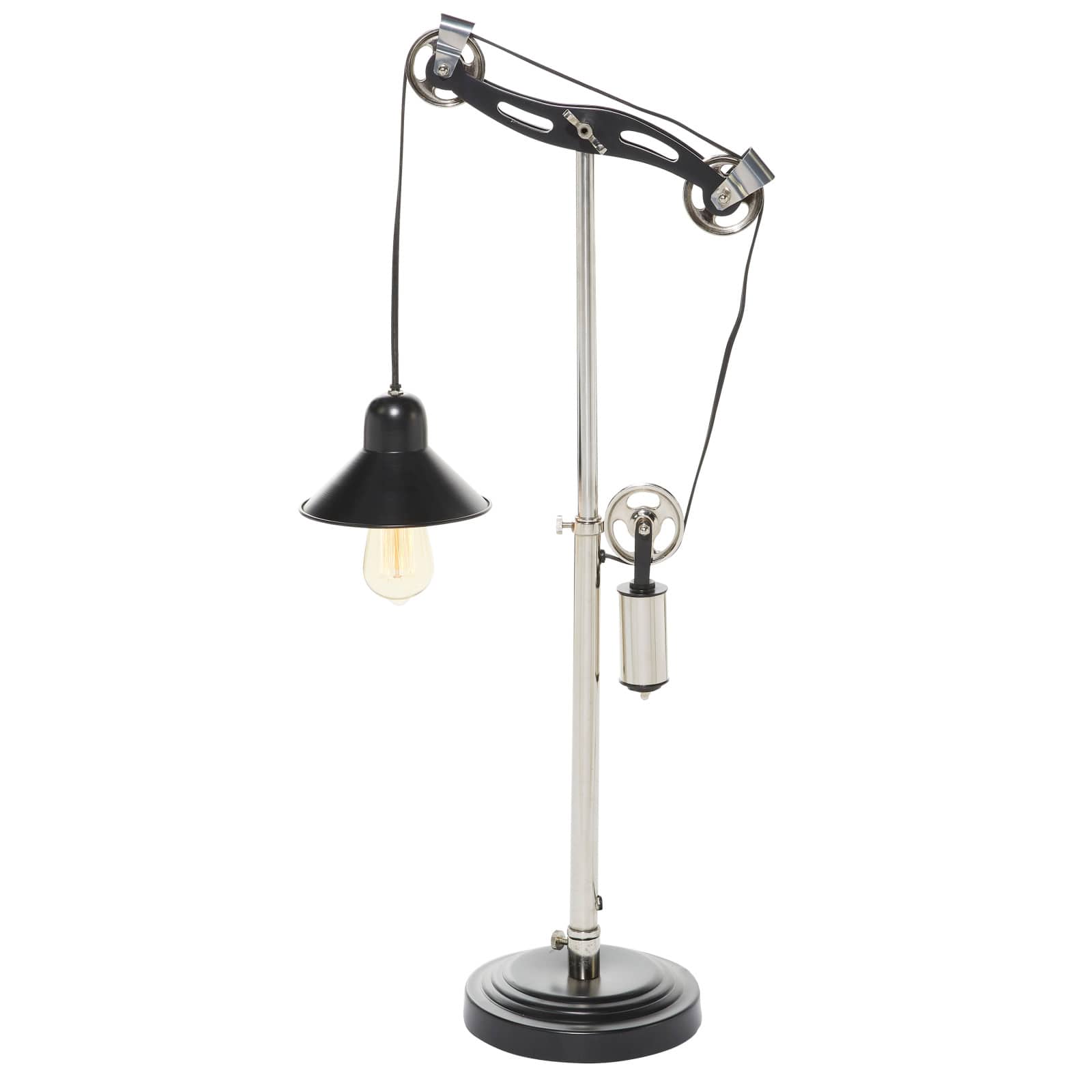 34&#x22; Black Metal Industrial Table Lamp