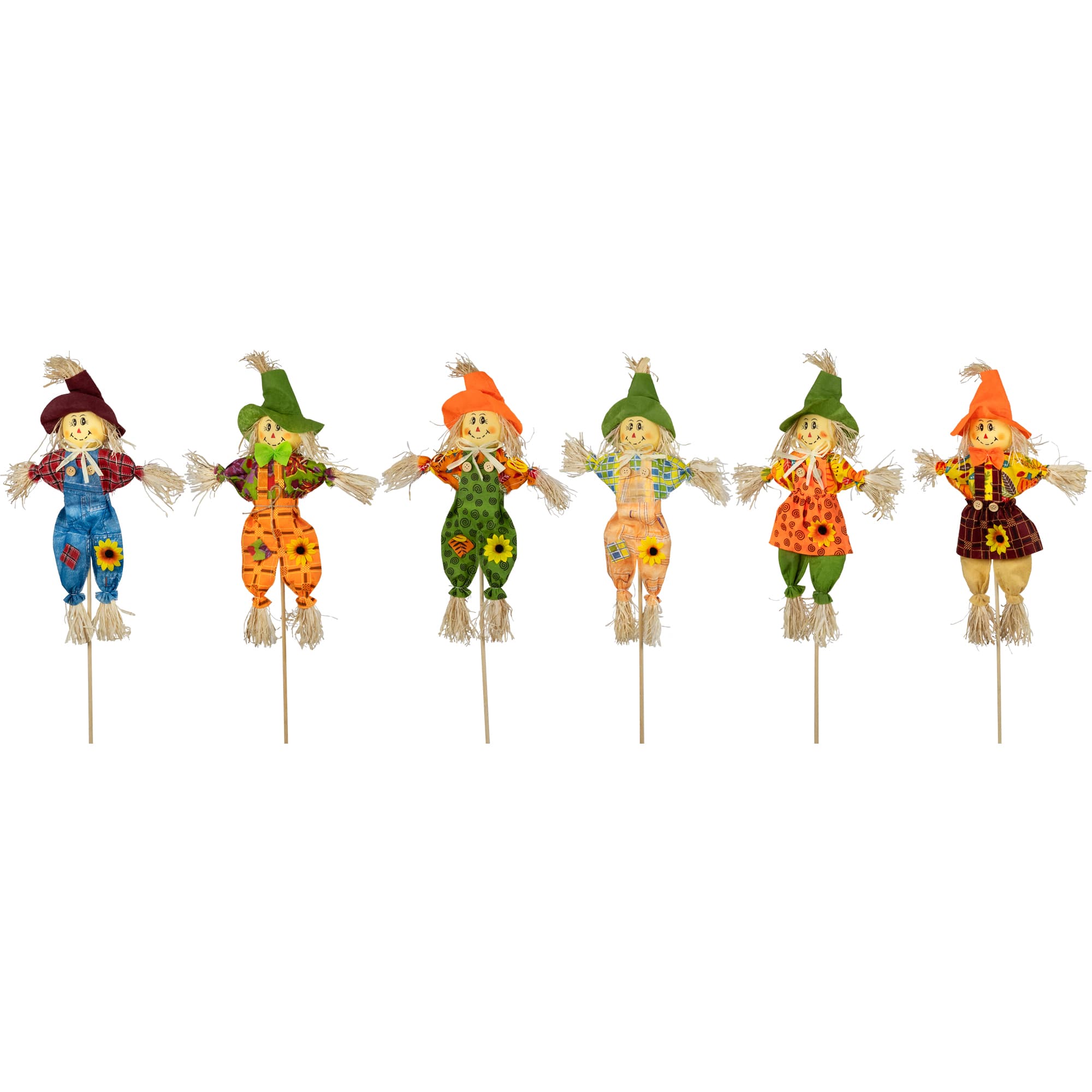 24&#x22; Fall Harvest Scarecrow Picks, 6ct.