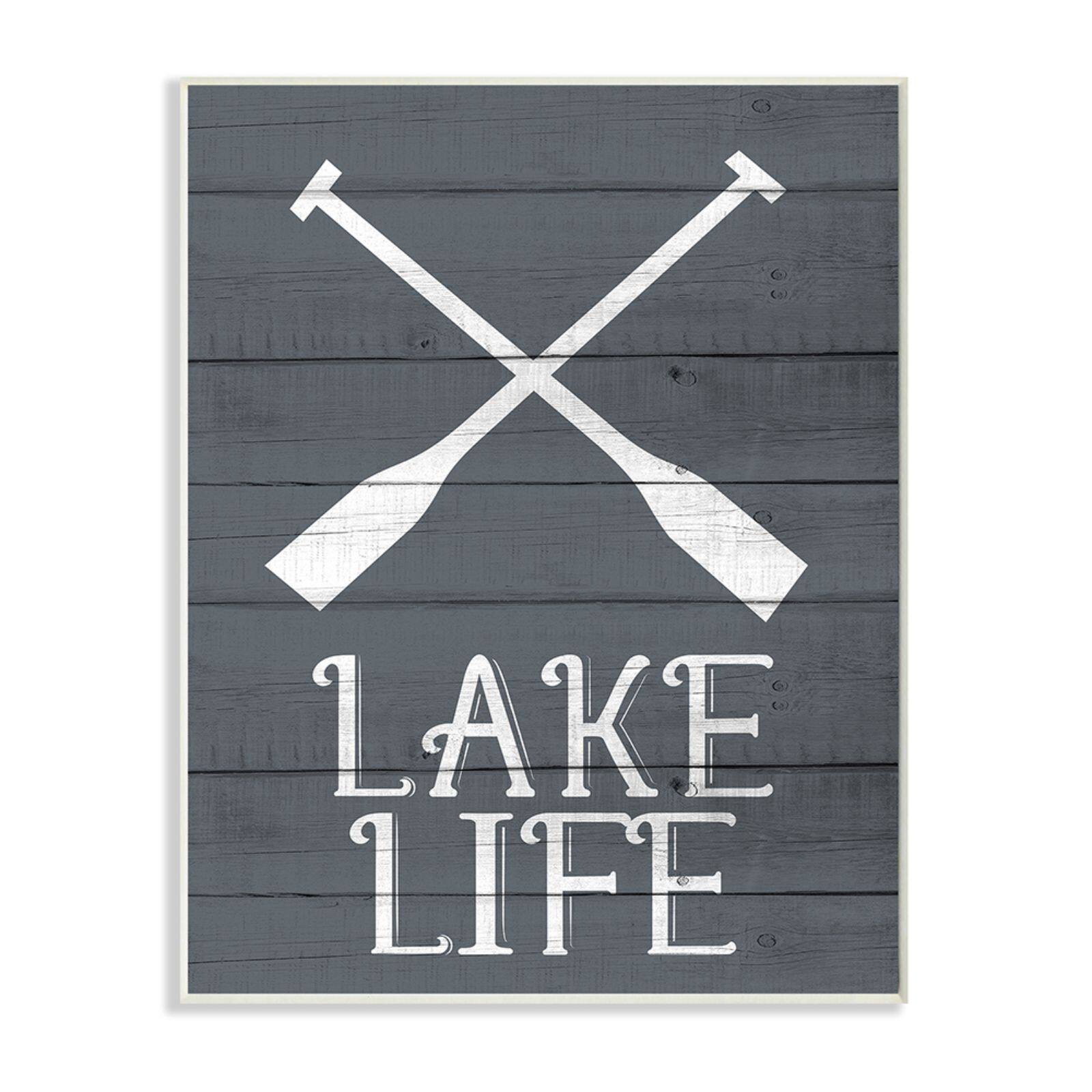 Stupell Industries Nautical Blue Lake Life Wooden Wall Plaque | 10" x 15" | Michaels&reg;